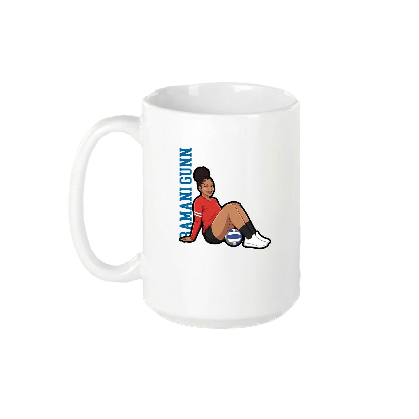15oz Coffee Mug — Name Vertical in White