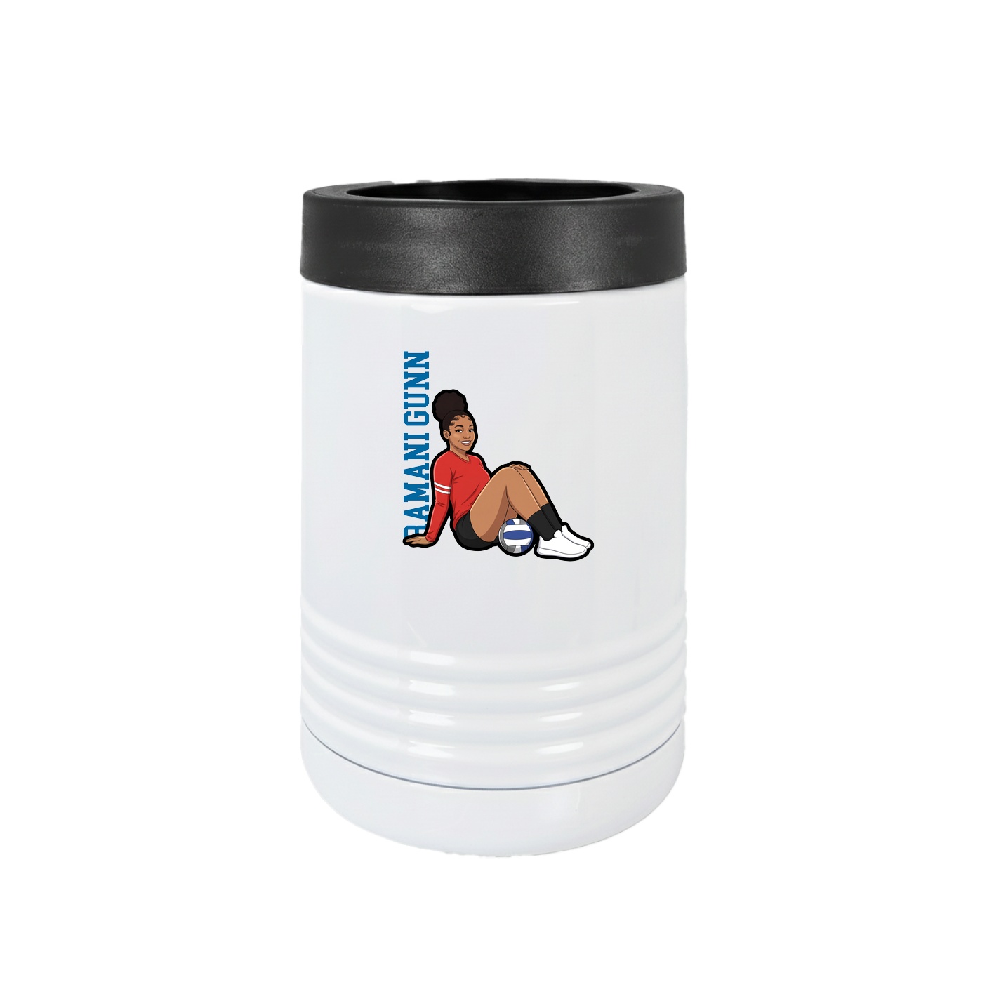 Beverage Holder — Name Vertical in White
