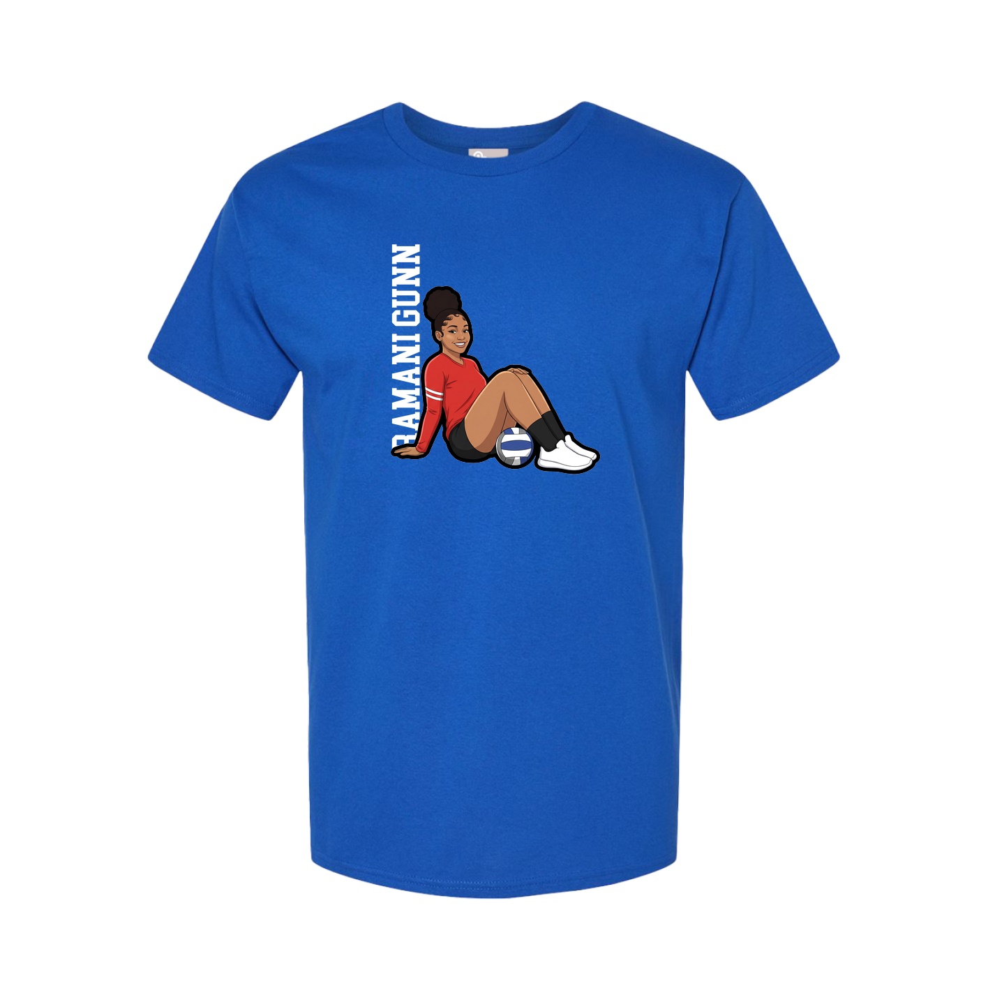 Youth Tee — Name Vertical in Royal
