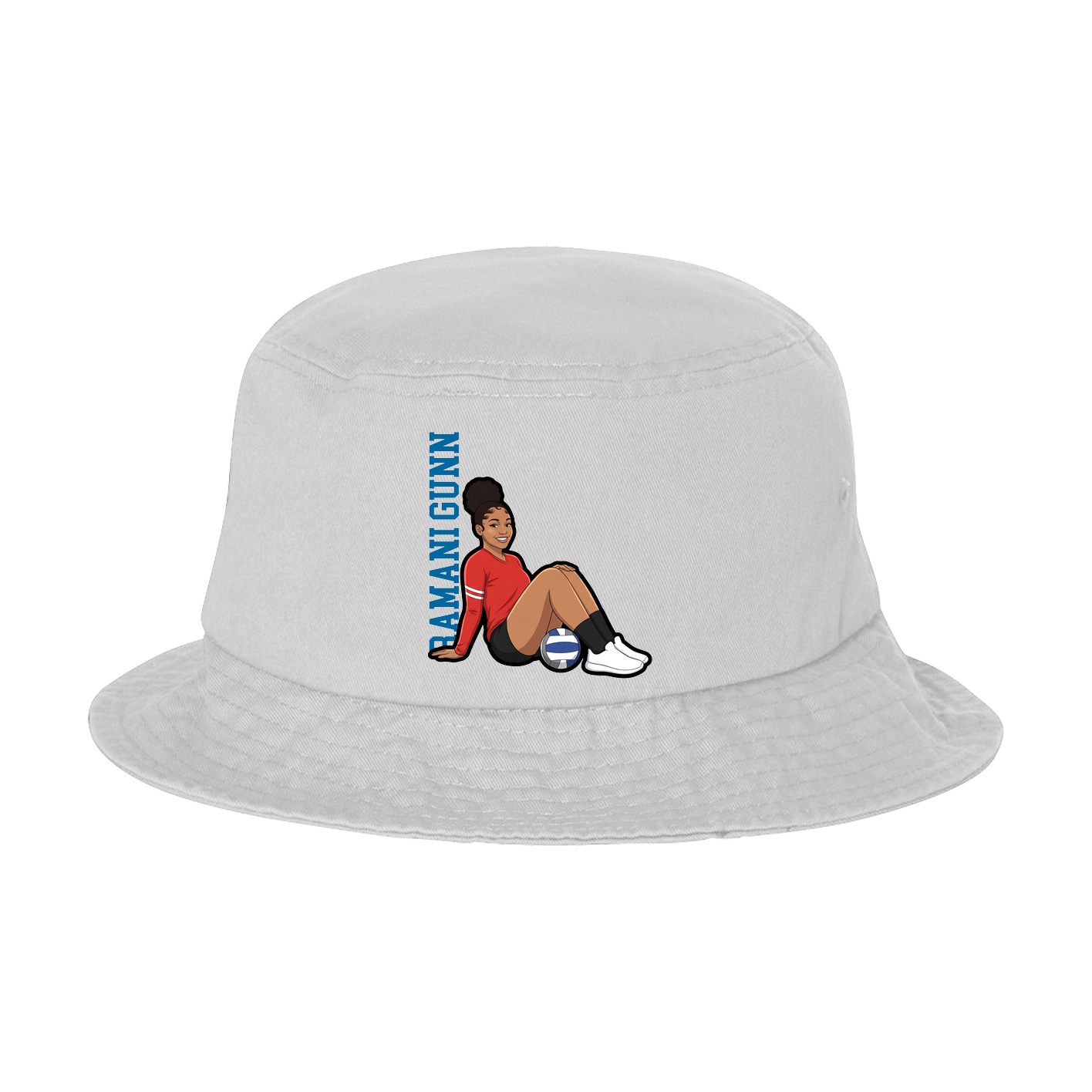 Bucket Cap — Name Vertical in White