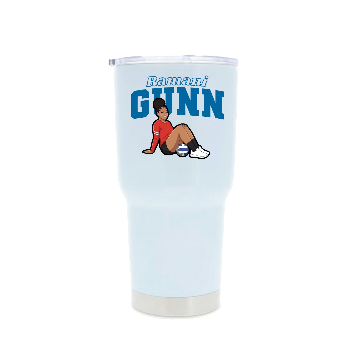 30oz Stainless Steel Tumbler — Name Arch in White
