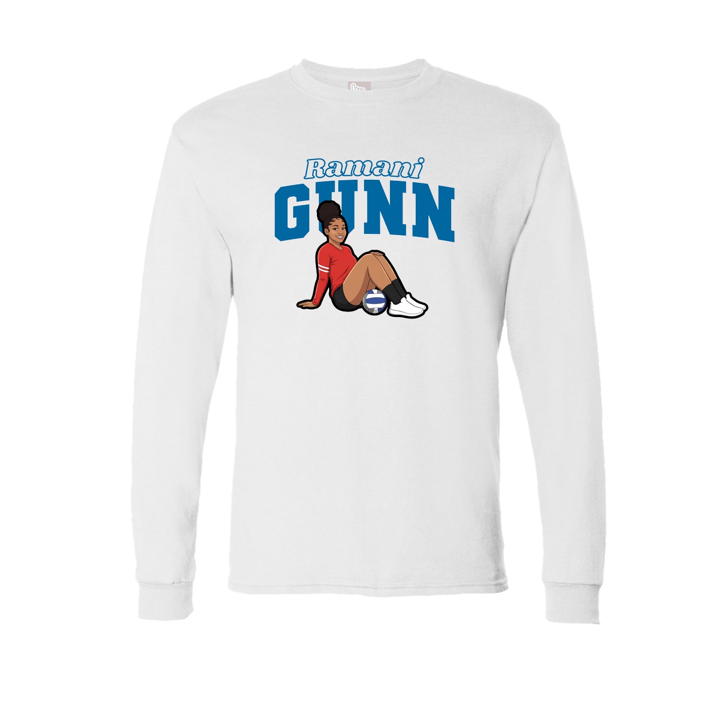 Long Sleeve Tee — Name Arch in White