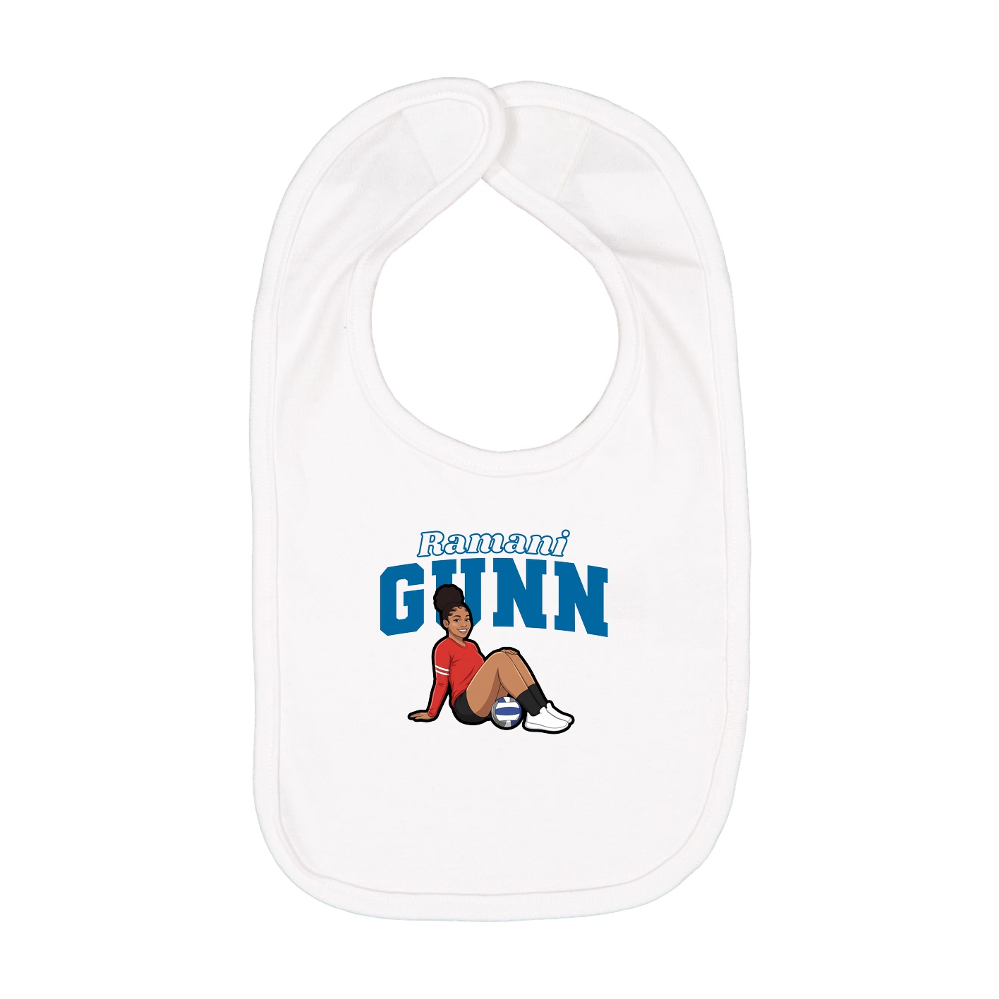 Infant Bib — Name Arch in White