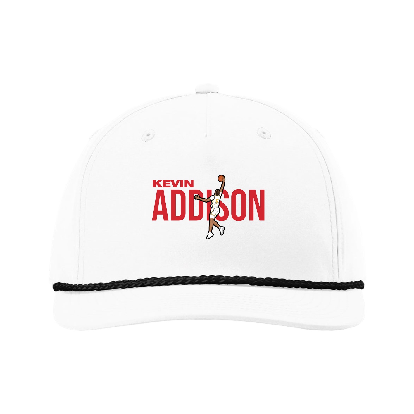 Five-Panel Classic Rope Cap — Player Name in White