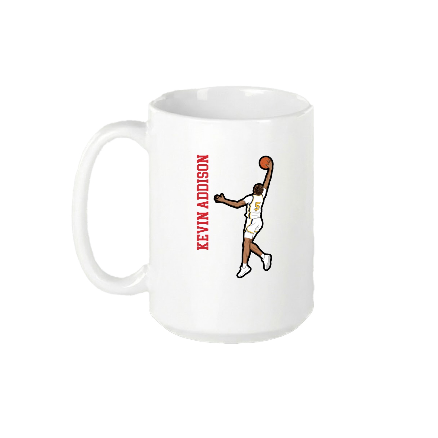 15oz Coffee Mug — Name Vertical in White