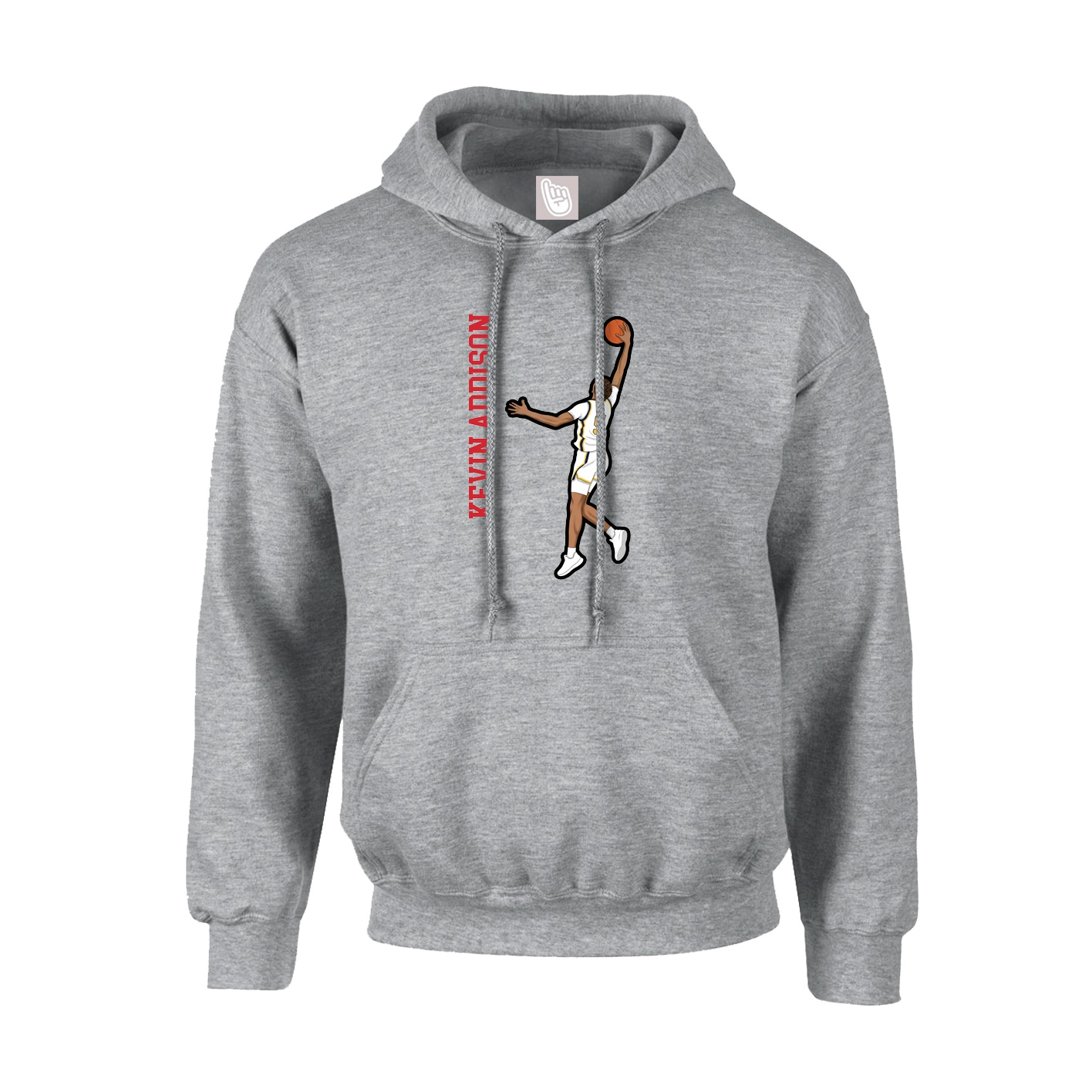 Youth Hoodie — Name Vertical in Grey
