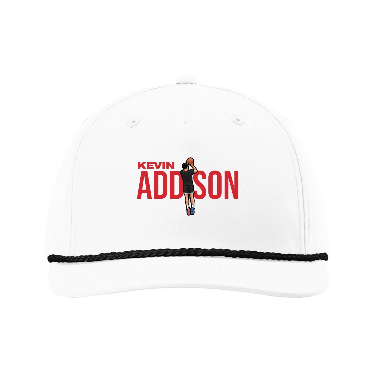 Five-Panel Classic Rope Cap — Player Name in White