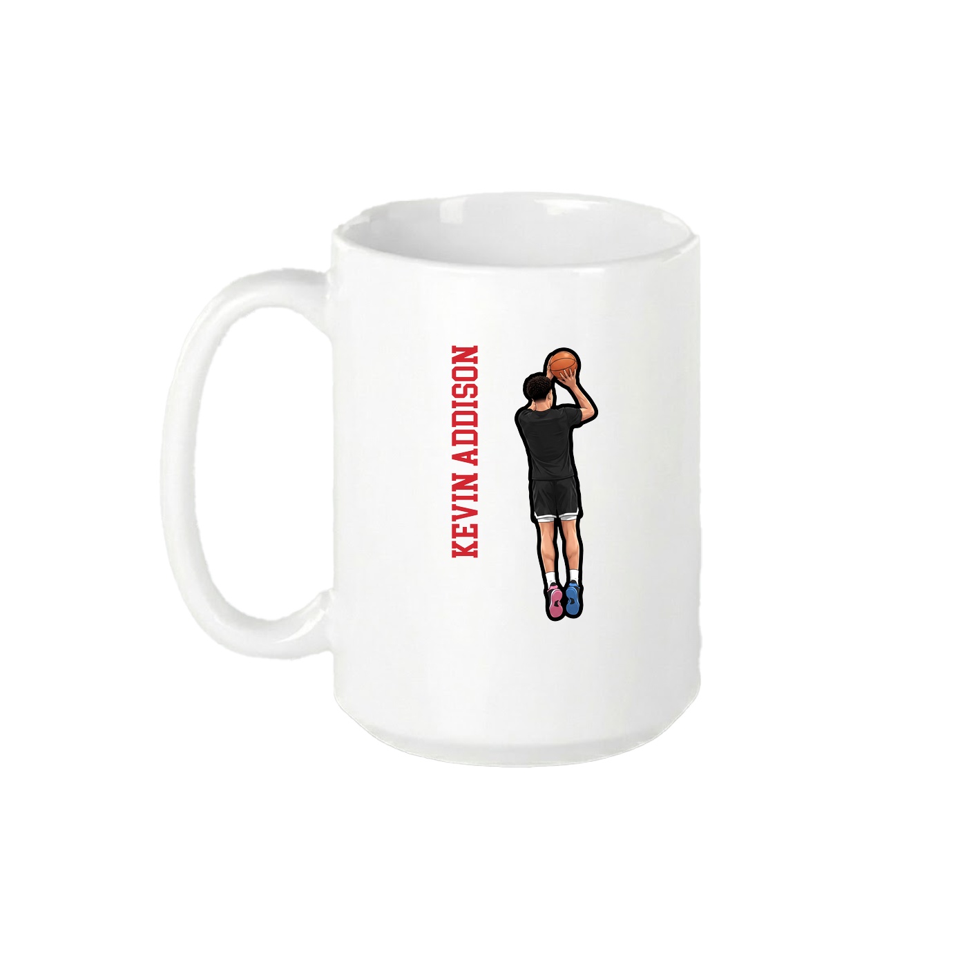 15oz Coffee Mug — Name Vertical in White