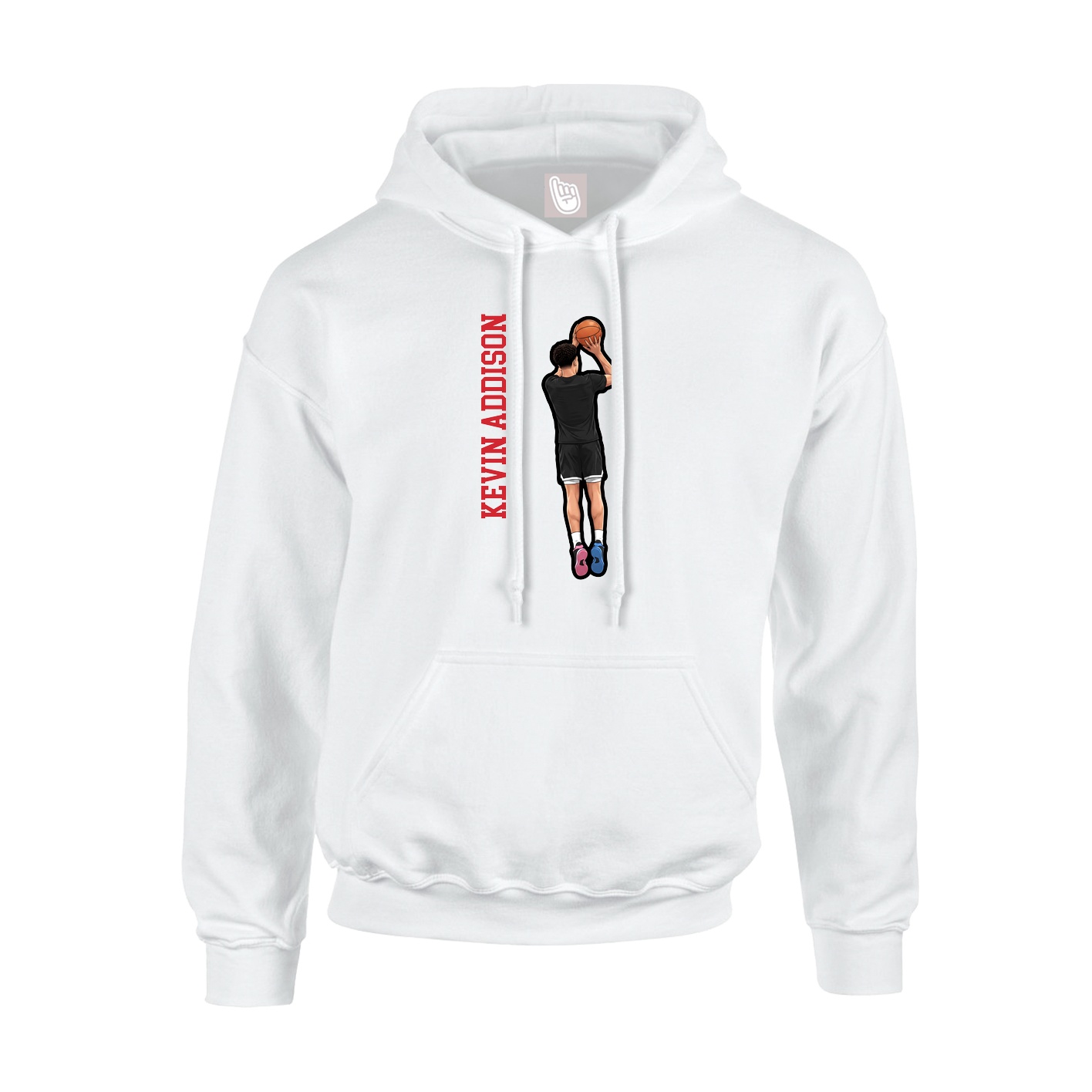 Hoodie — Name Vertical in White