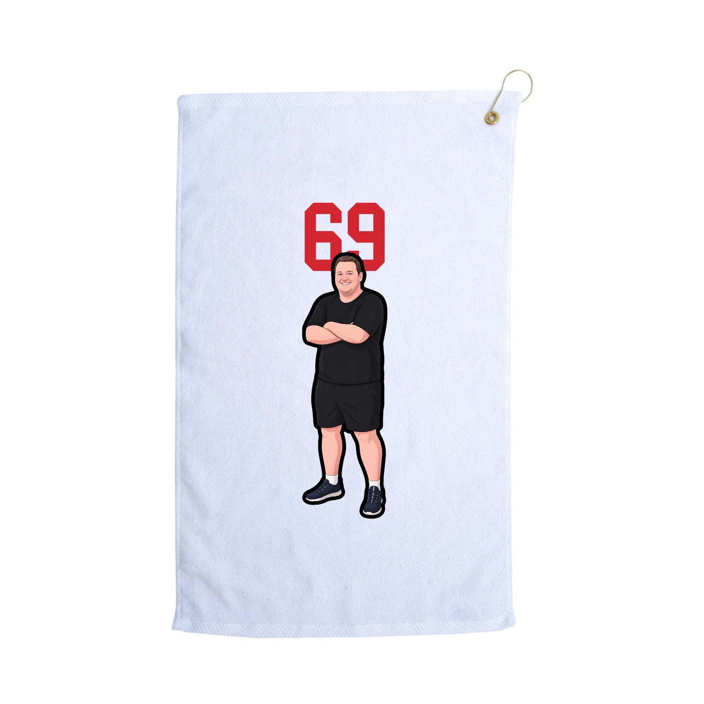 Golf Towel — Number Top in White