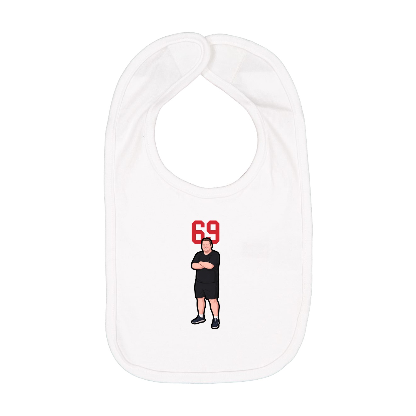 Infant Bib — Number Top in White