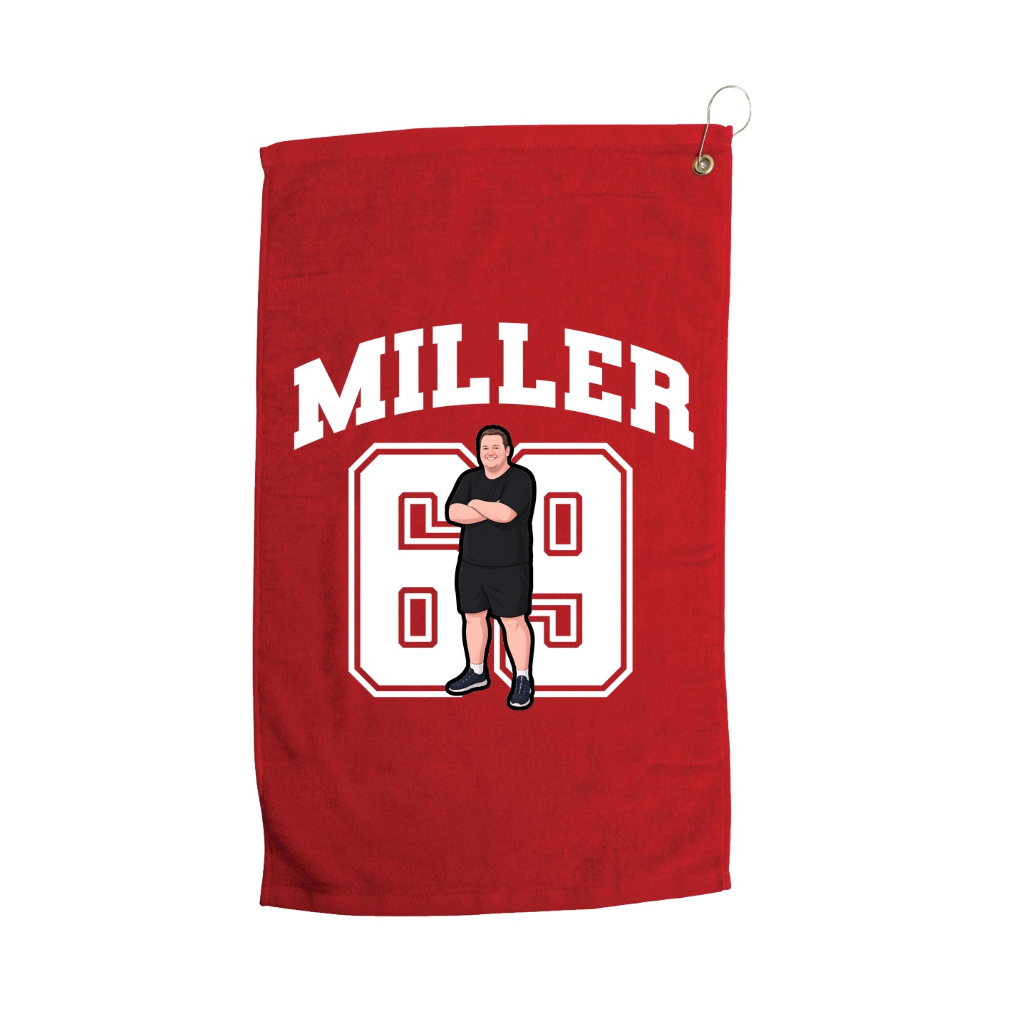 Golf Towel — Number in Red