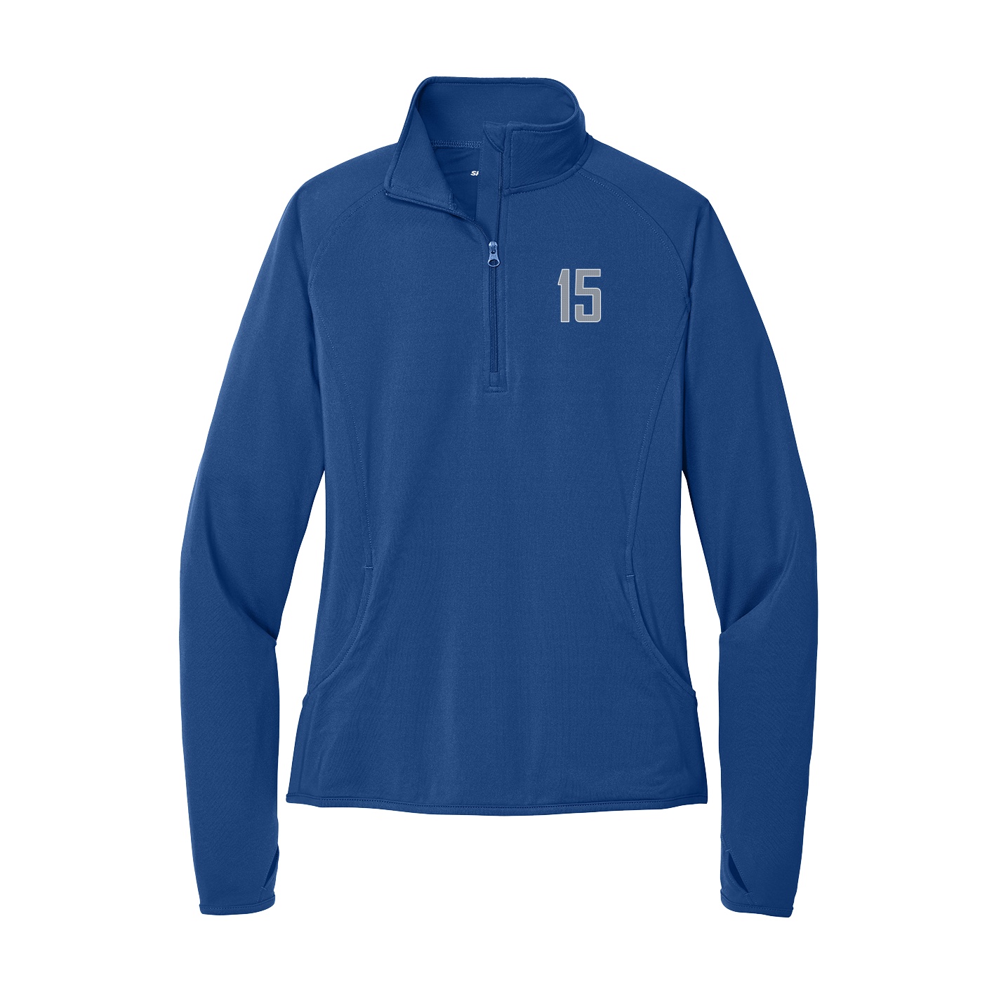 Women's Q-Zip Pullover — Front Shirsy in Royal