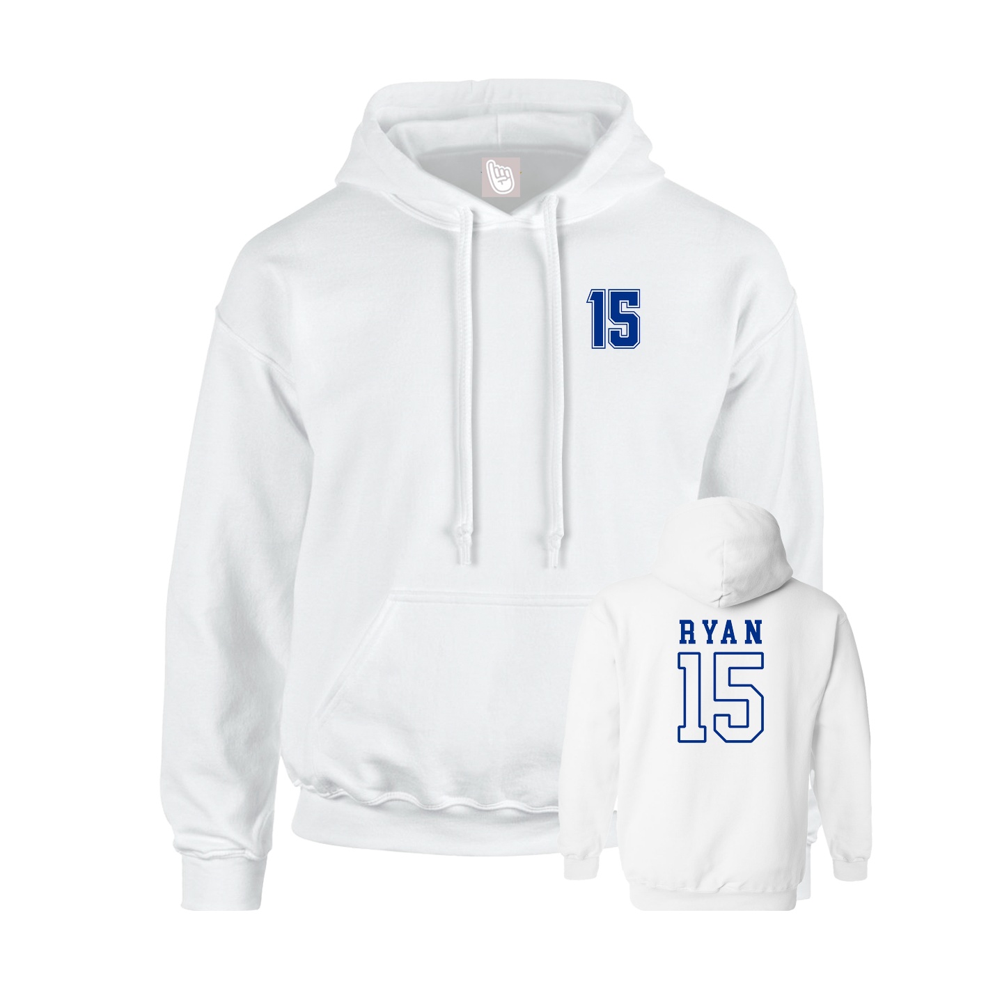 Hoodie — Chest Back in White