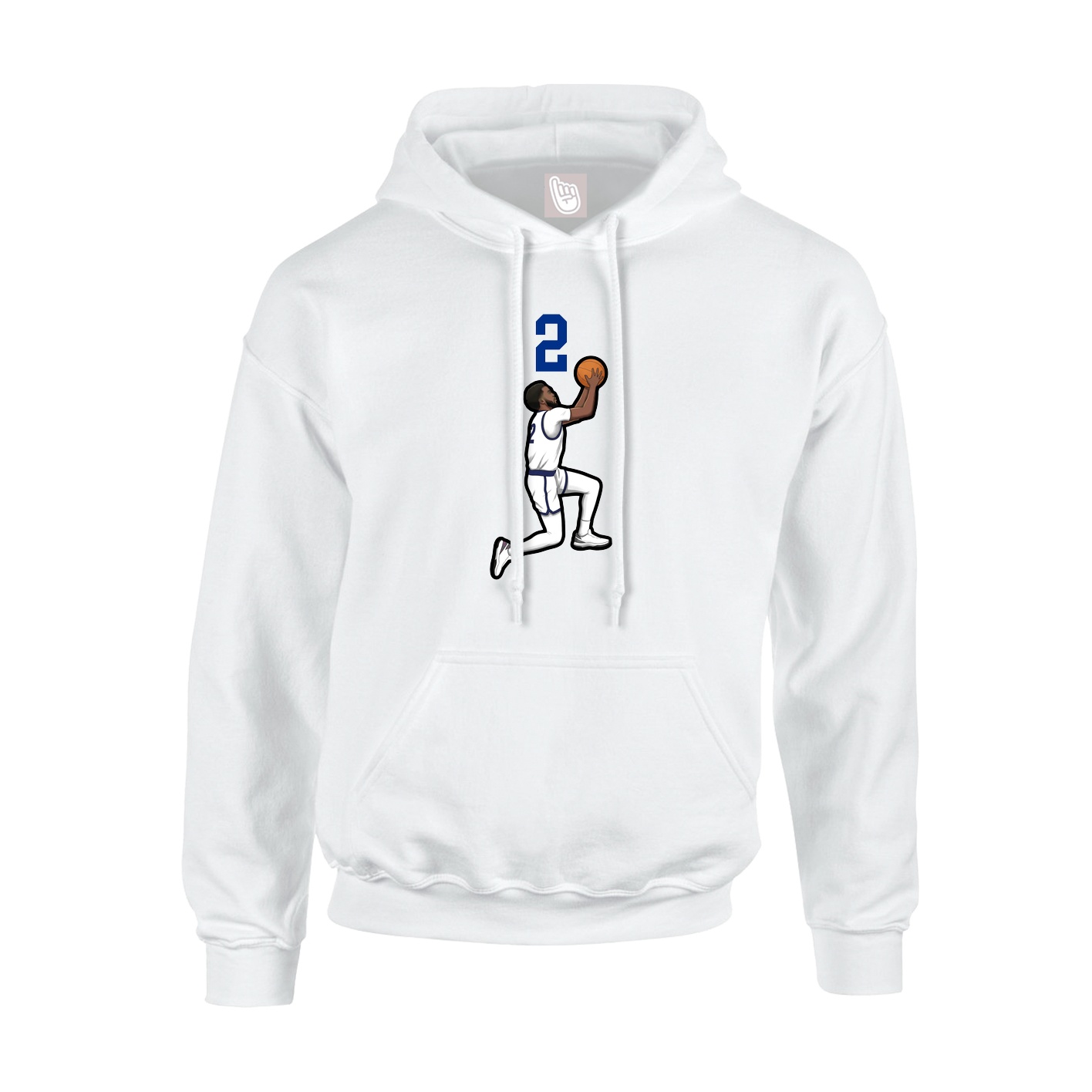 Youth Hoodie — Number Top in White