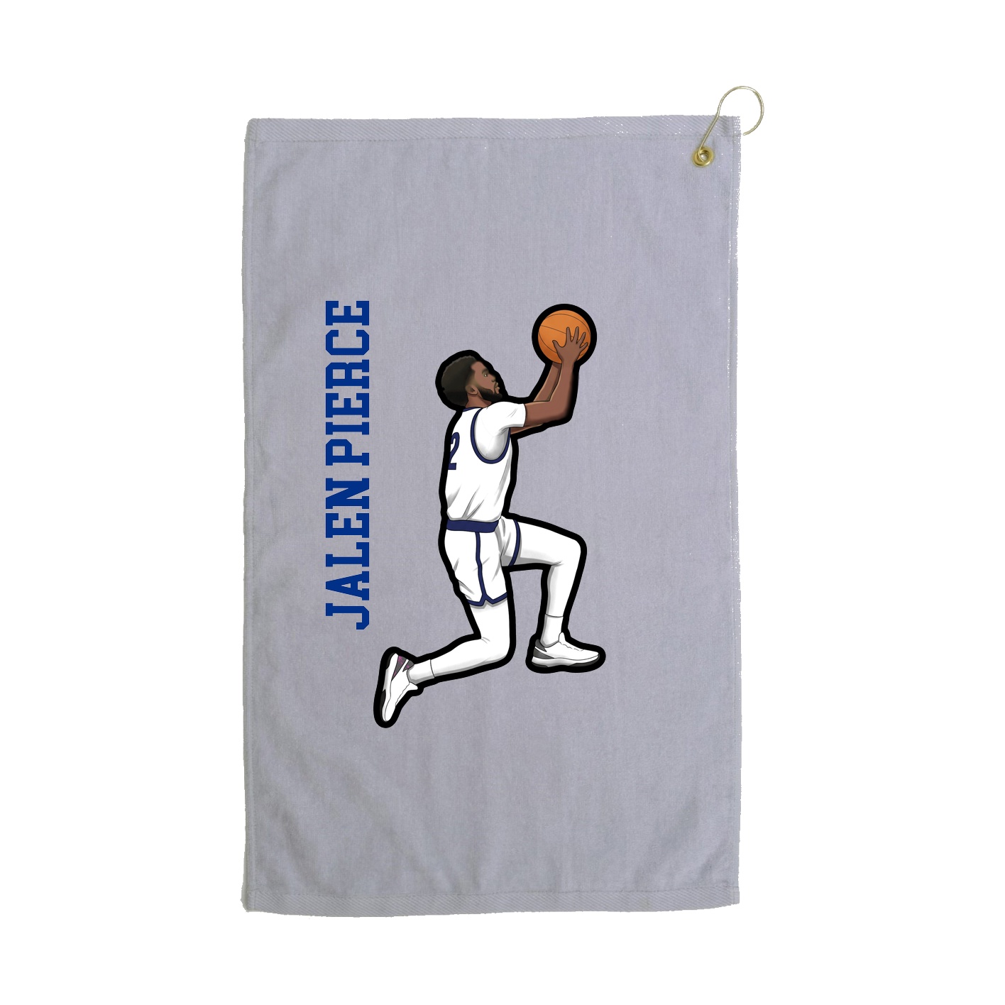 Golf Towel — Name Vertical in Grey