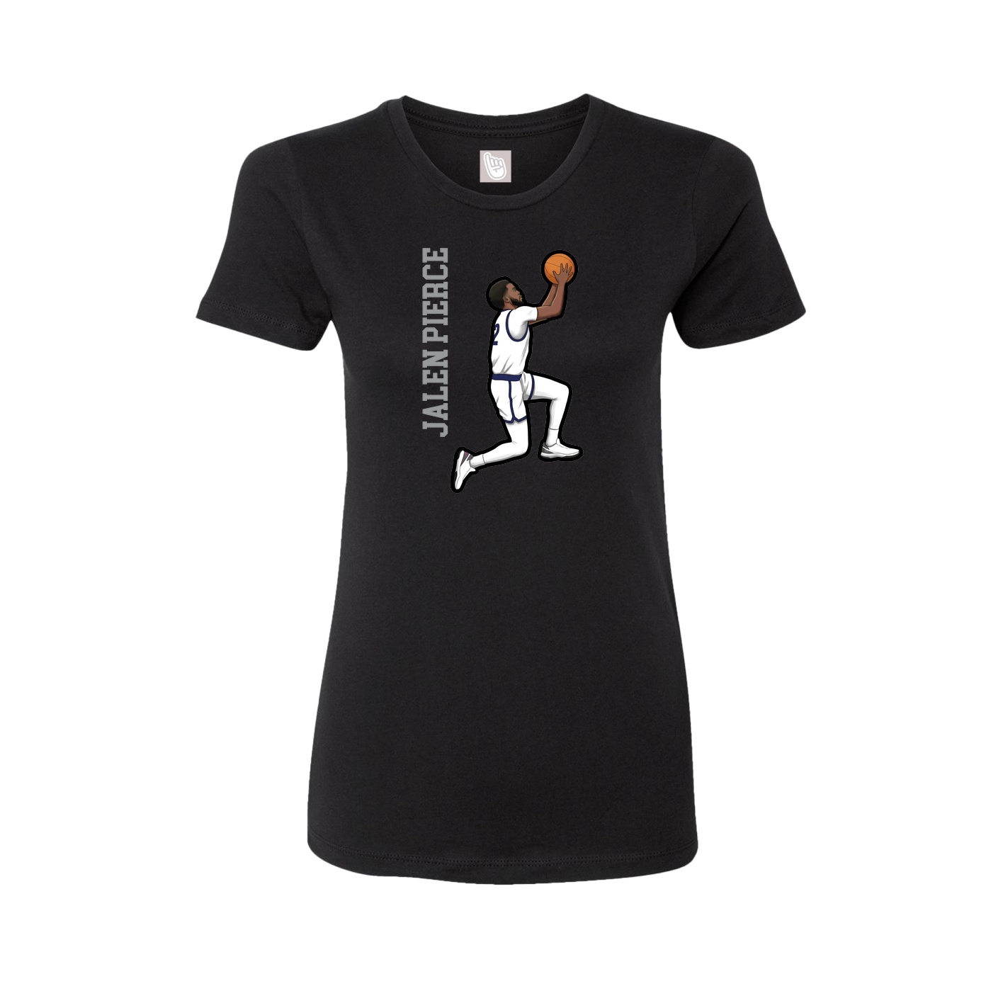 Fitted Women's Tee — Name Vertical in Black