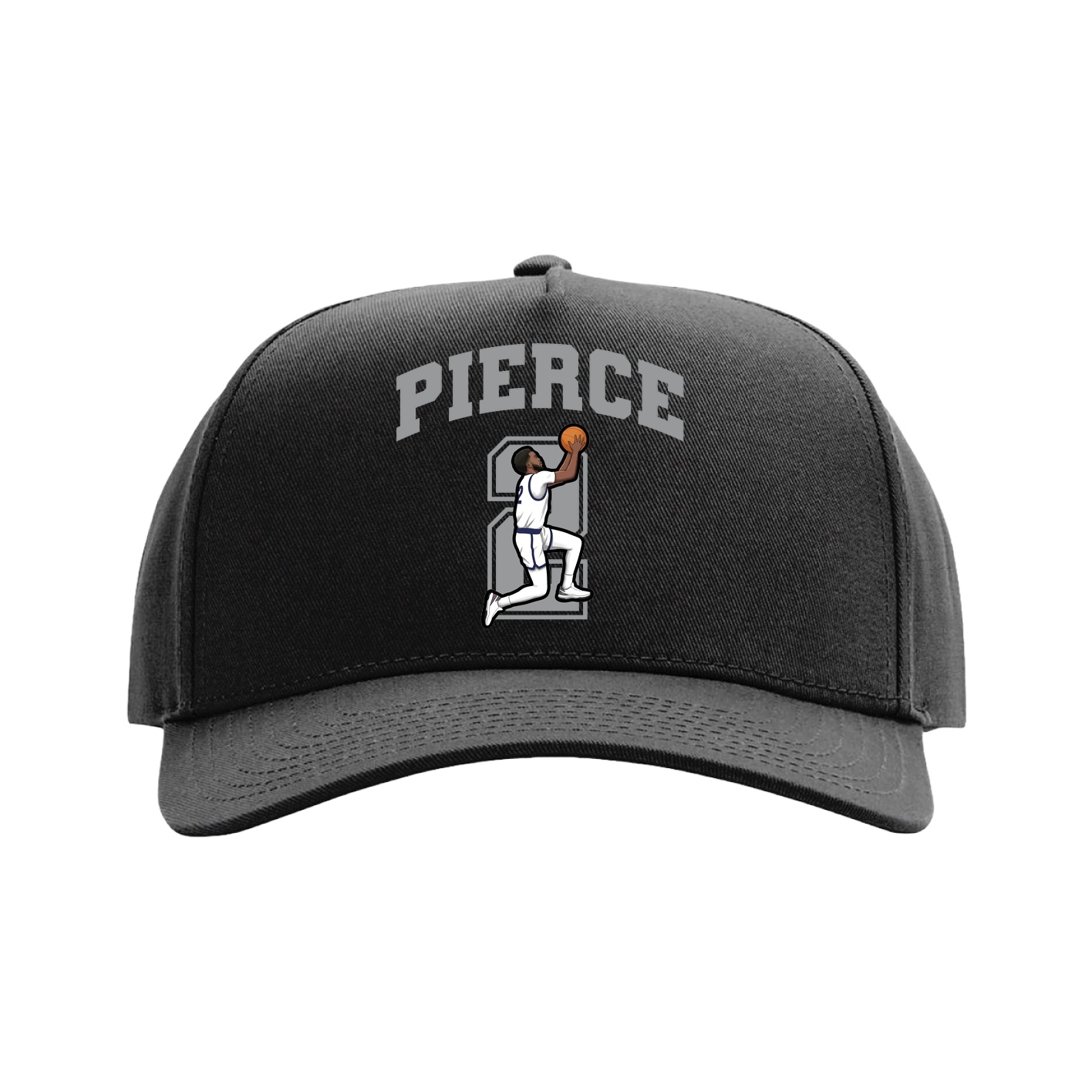 Full Fabric Five-Panel Champ Cap — Number in Black