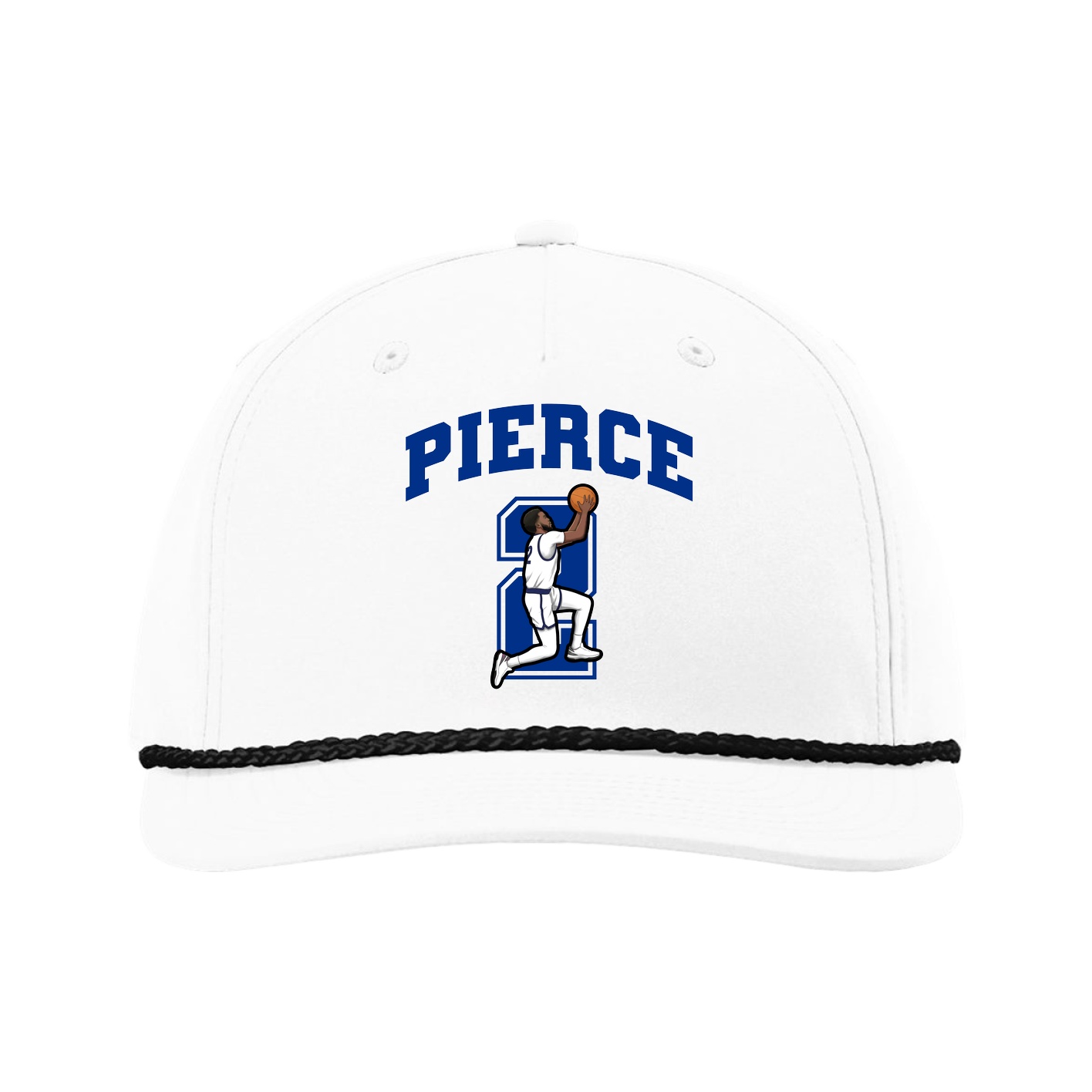 Five-Panel Classic Rope Cap — Number in White