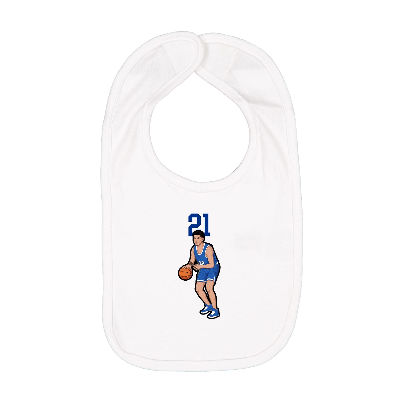 Infant Bib — Number Top in White