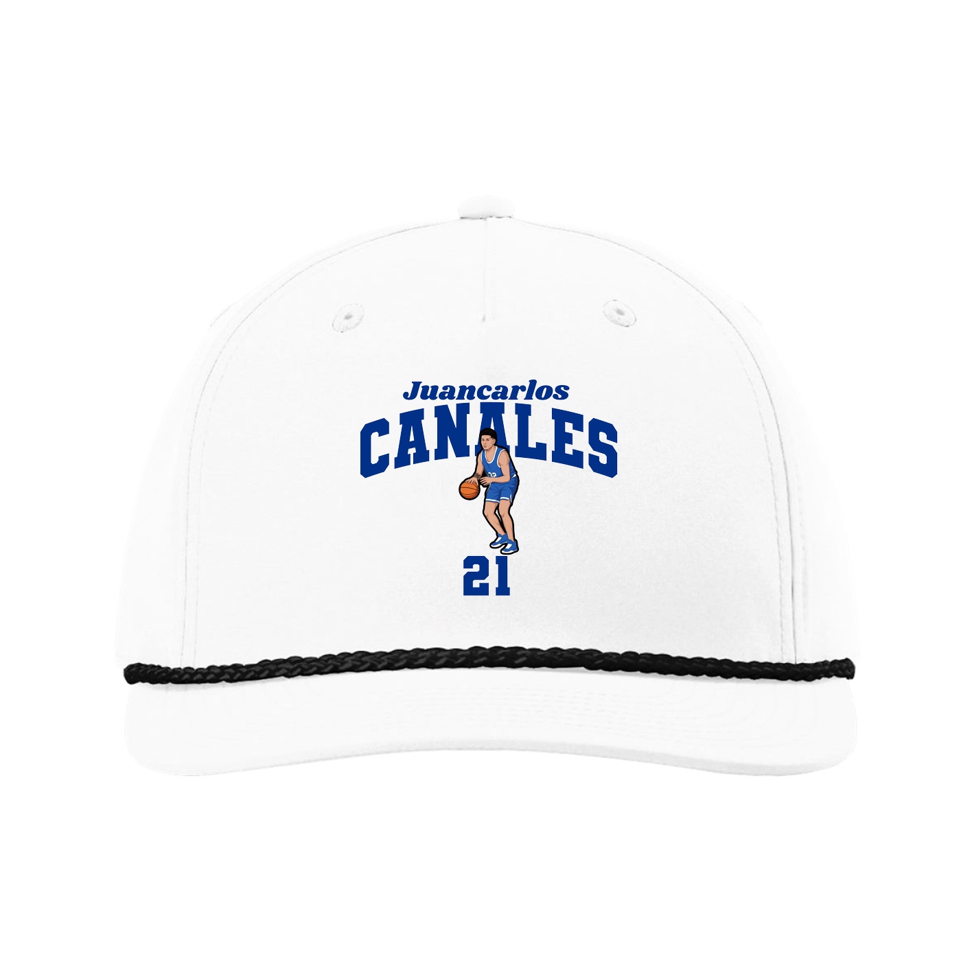 Five-Panel Classic Rope Cap — Signature Arch in White