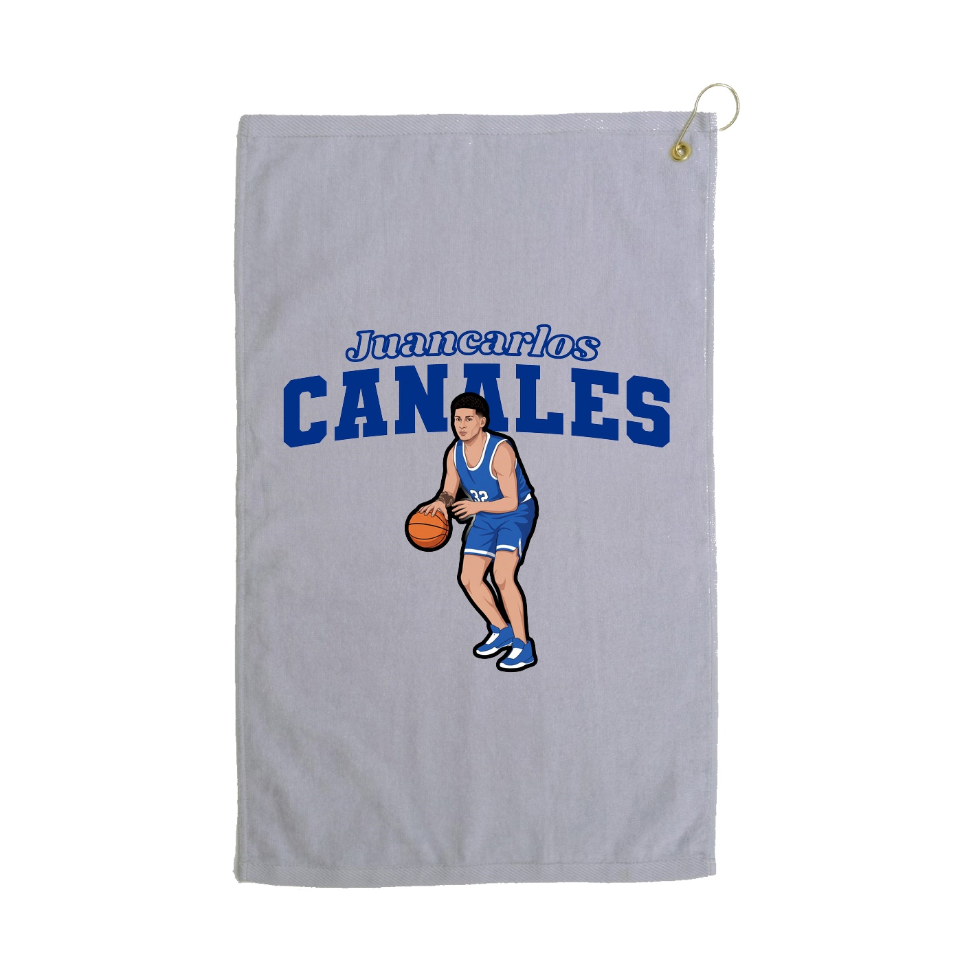 Golf Towel — Name Arch in Grey