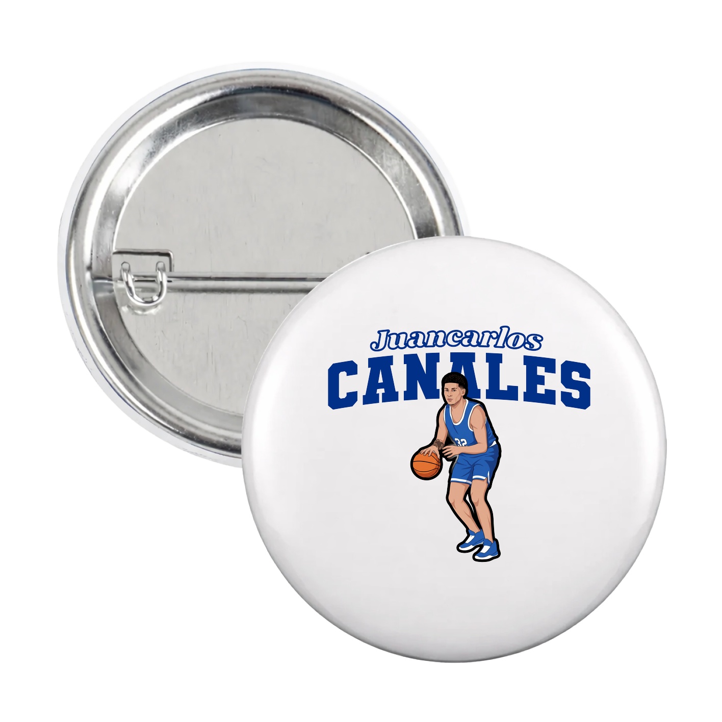 Game Day Button — Name Arch in White