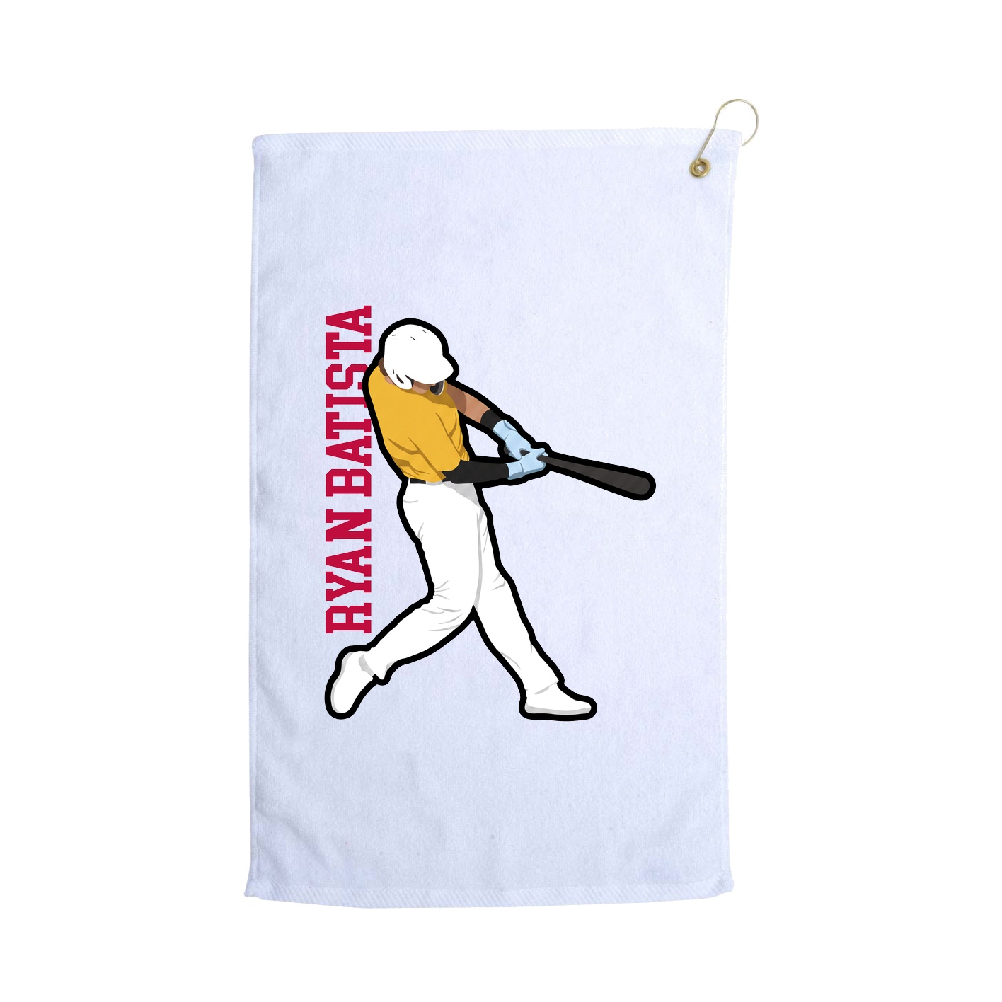 Golf Towel — Name Vertical in White
