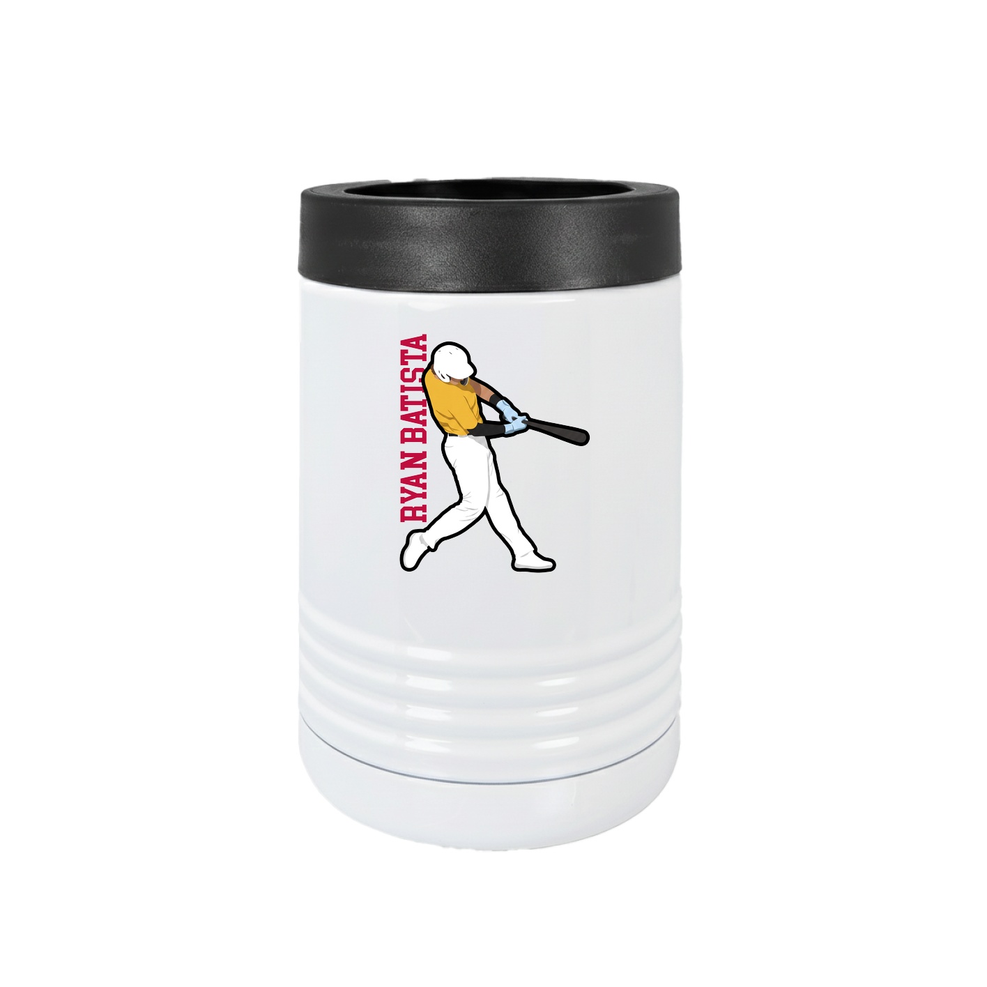 Beverage Holder — Name Vertical in White