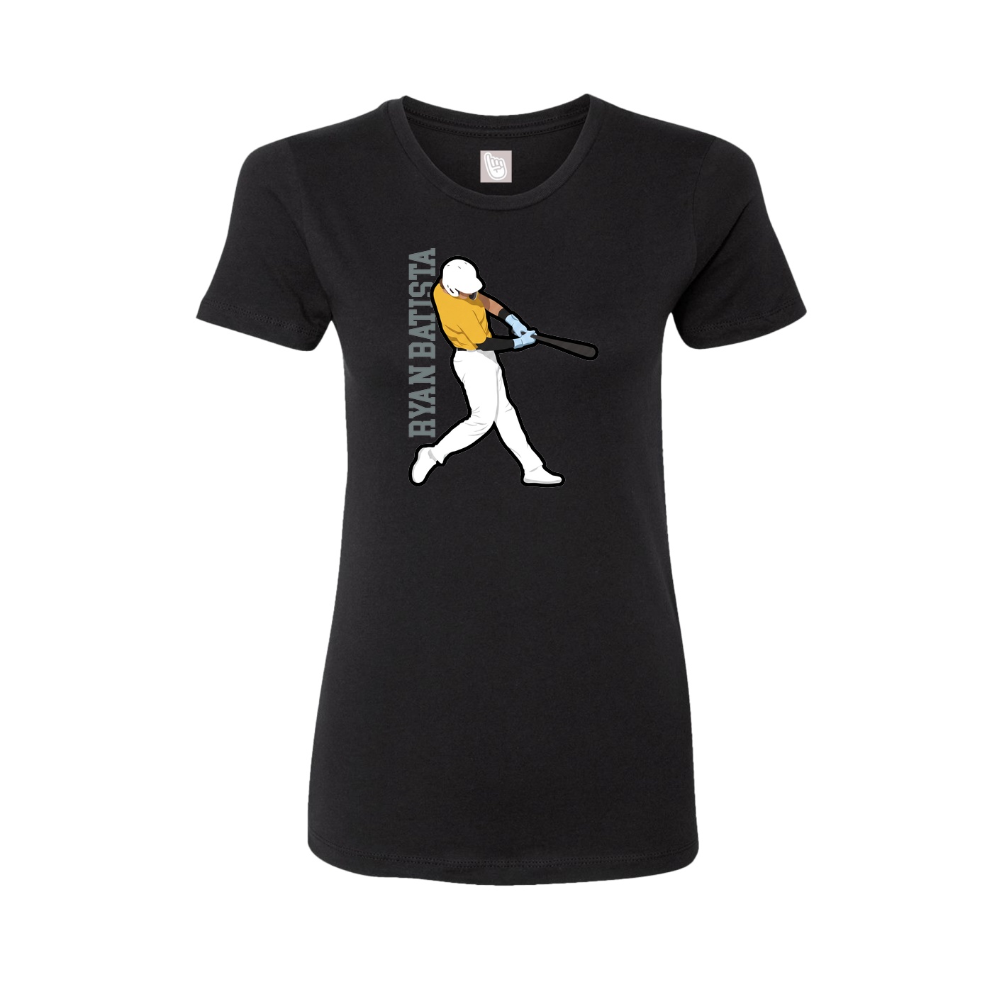 Fitted Women's Tee — Name Vertical in Black