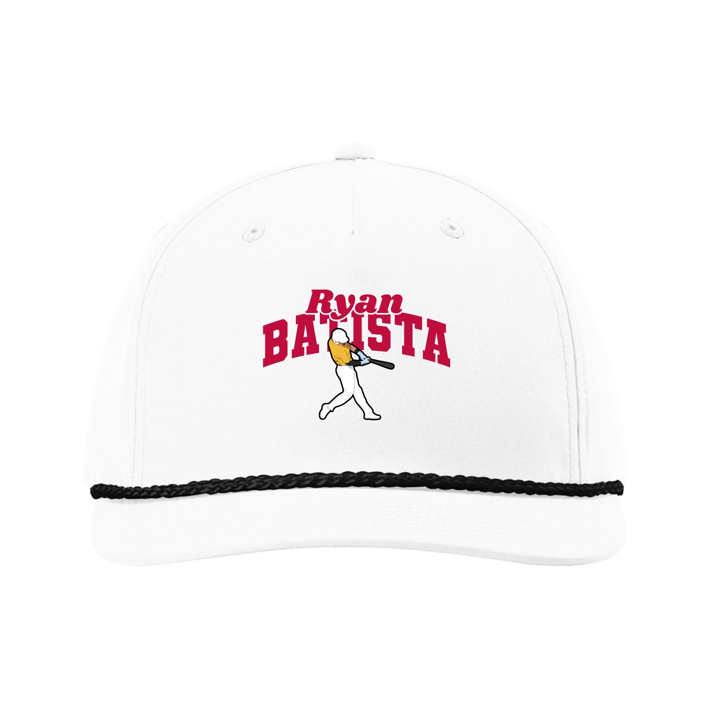 Five-Panel Classic Rope Cap — Signature Arch in White