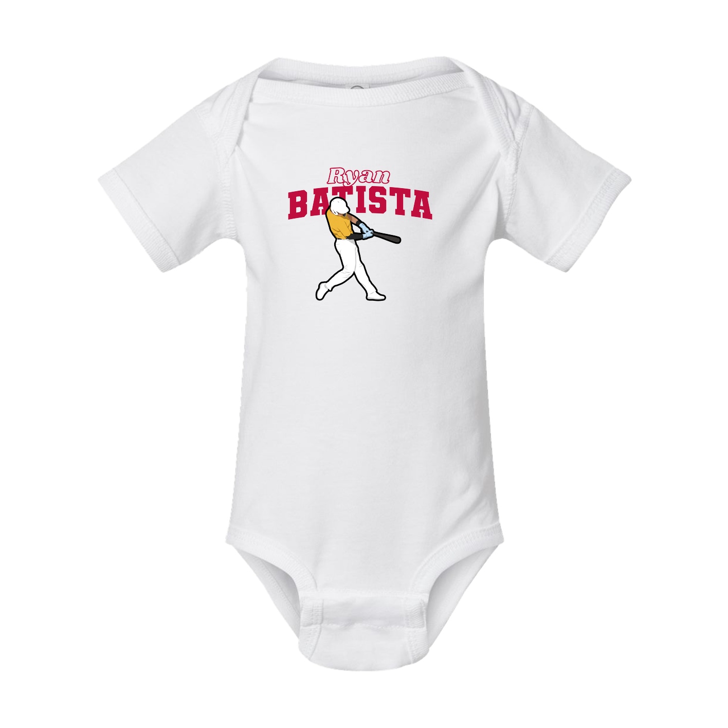 Baby Onesie — Name Arch in White