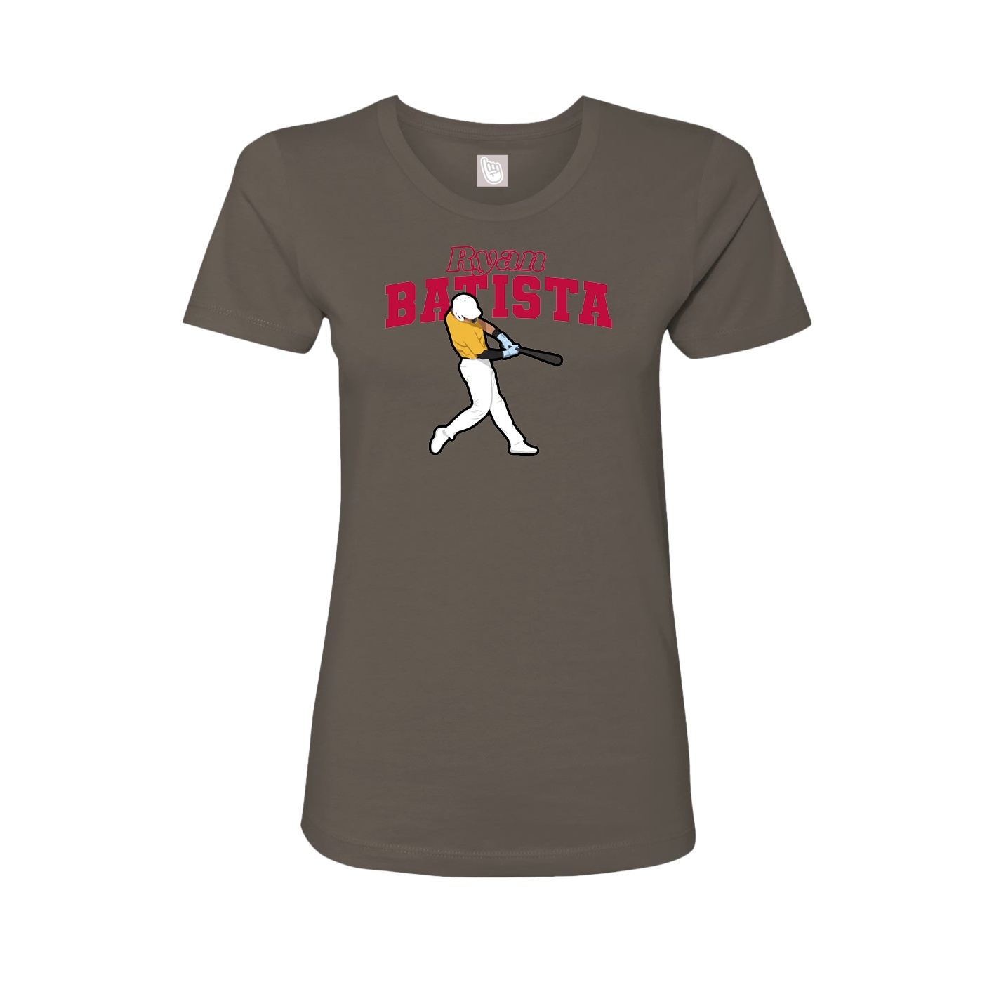 Fitted Women's Tee — Name Arch in Grey