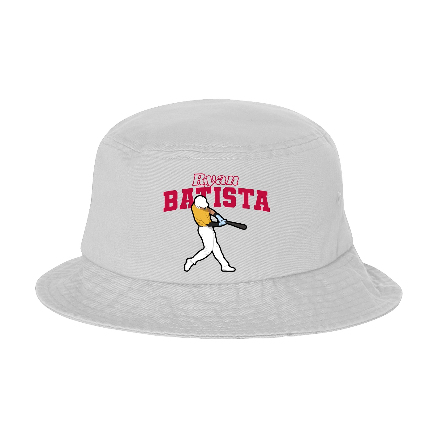 Bucket Cap — Name Arch in White