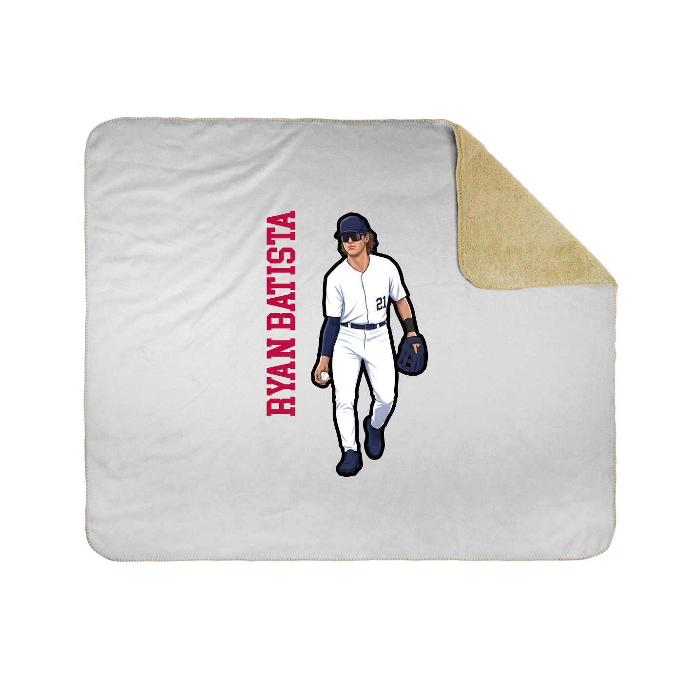 Throw Blanket — Name Vertical in White