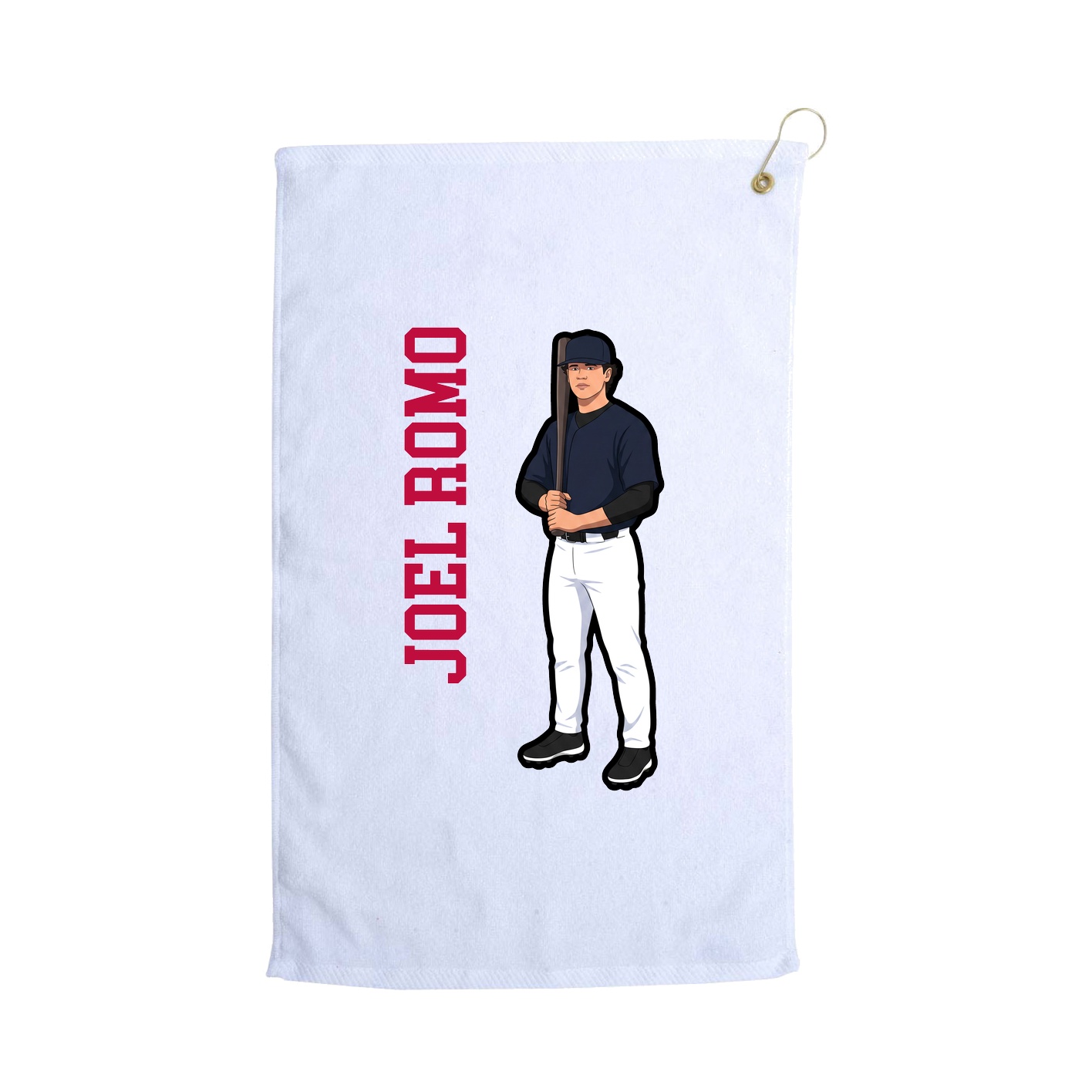 Golf Towel — Name Vertical in White