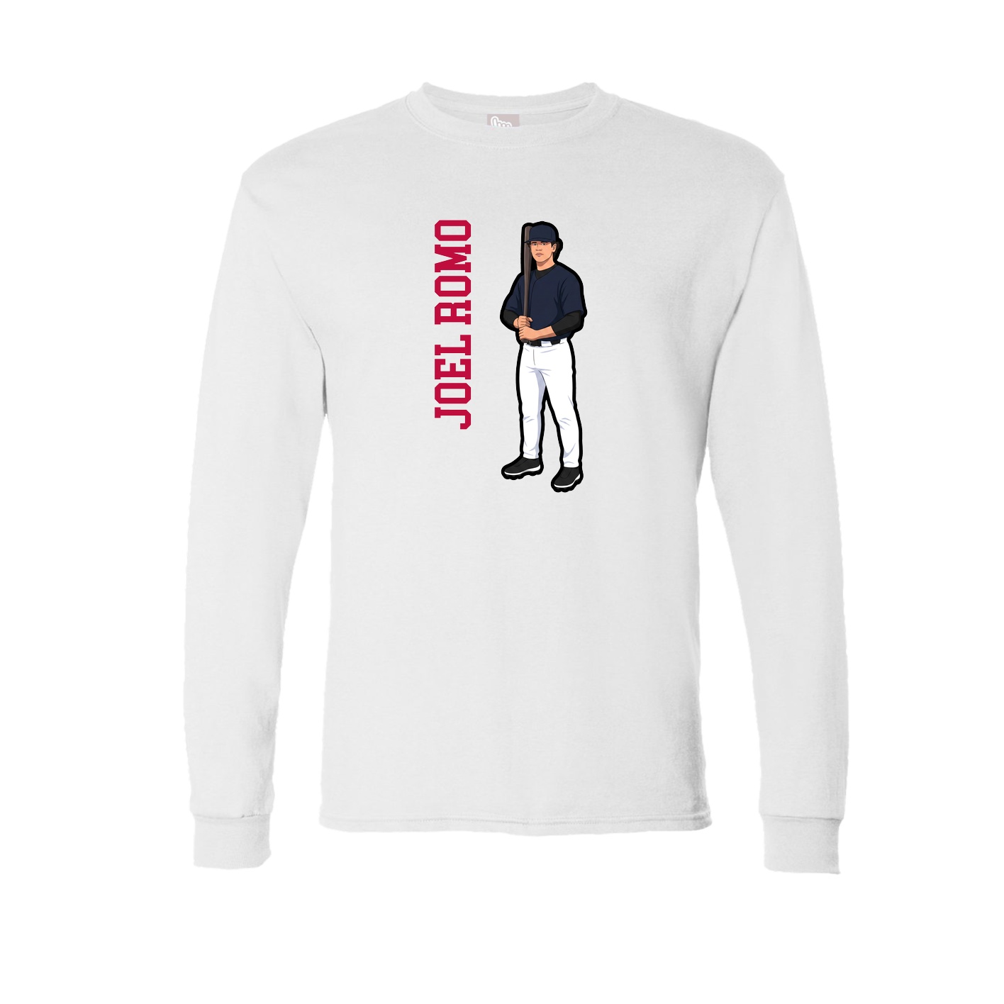 Long Sleeve Tee — Name Vertical in White
