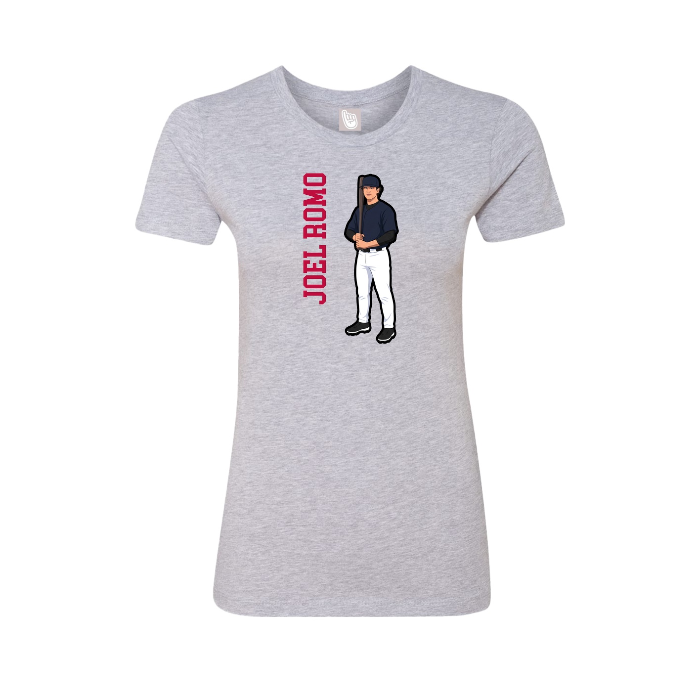 Womens Tee — Name Vertical in Grey
