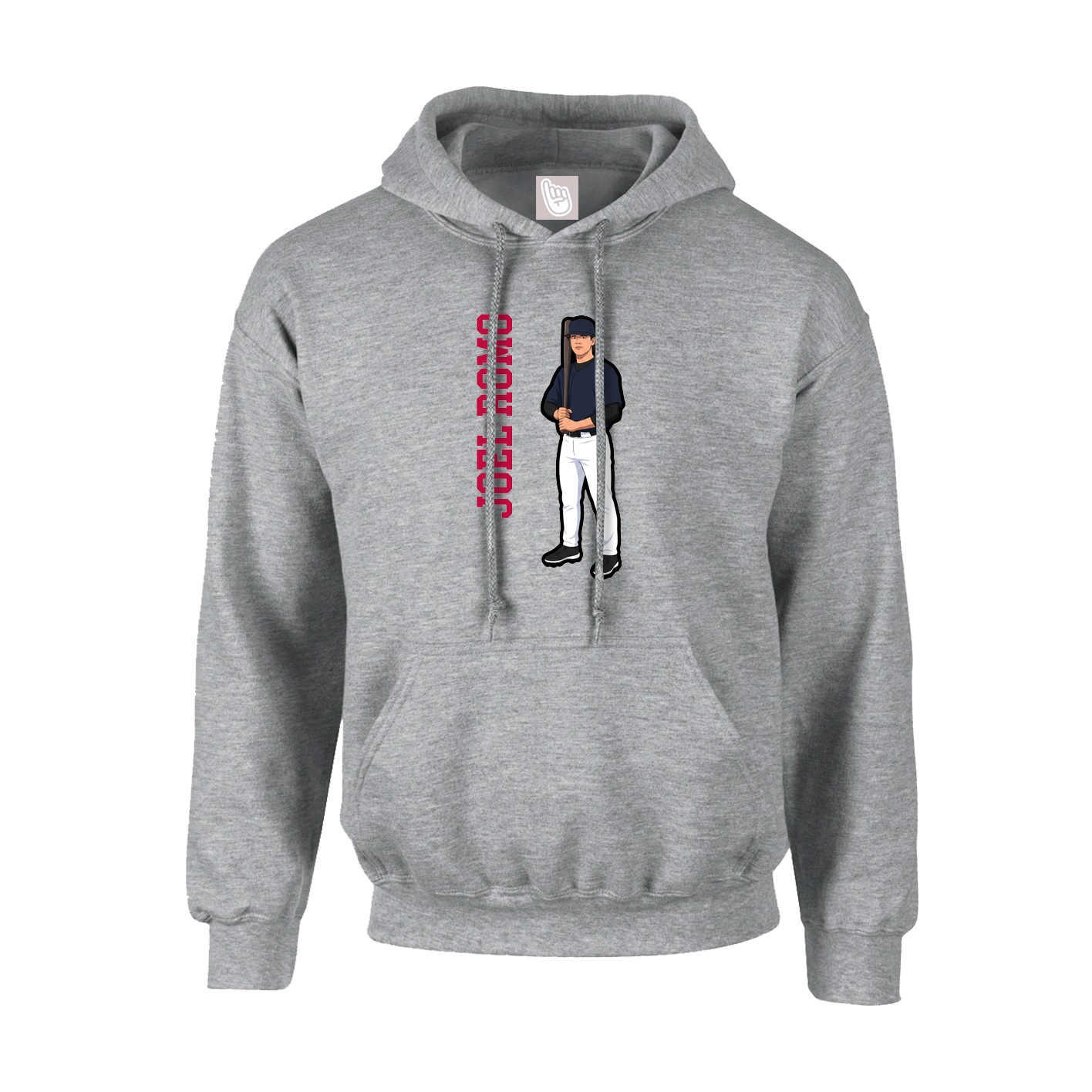 Youth Hoodie — Name Vertical in Grey