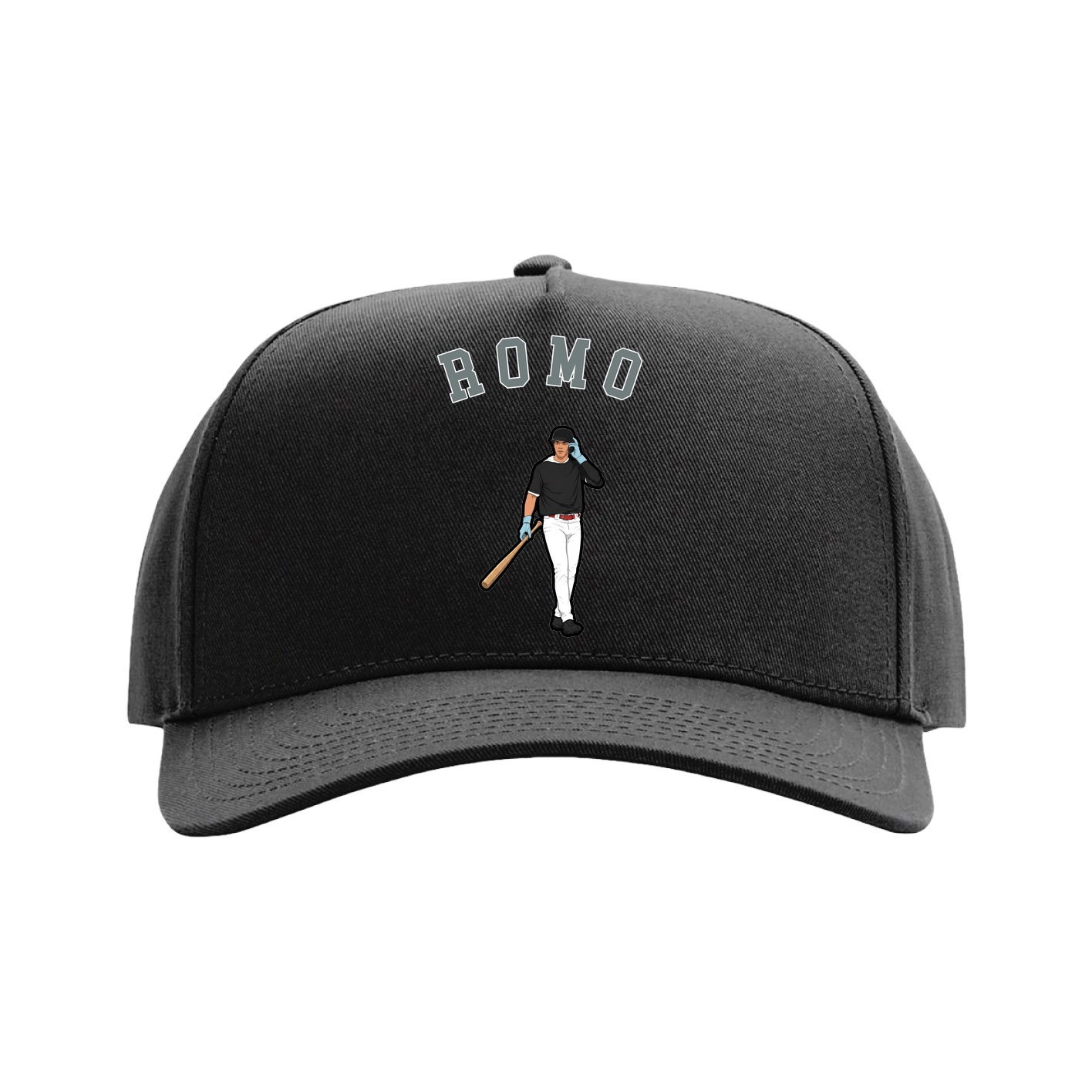 Full Fabric Five-Panel Champ Cap — Shirsey Arch in Black