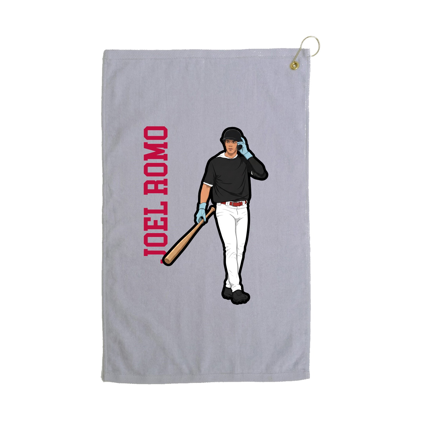 Golf Towel — Name Vertical in Grey