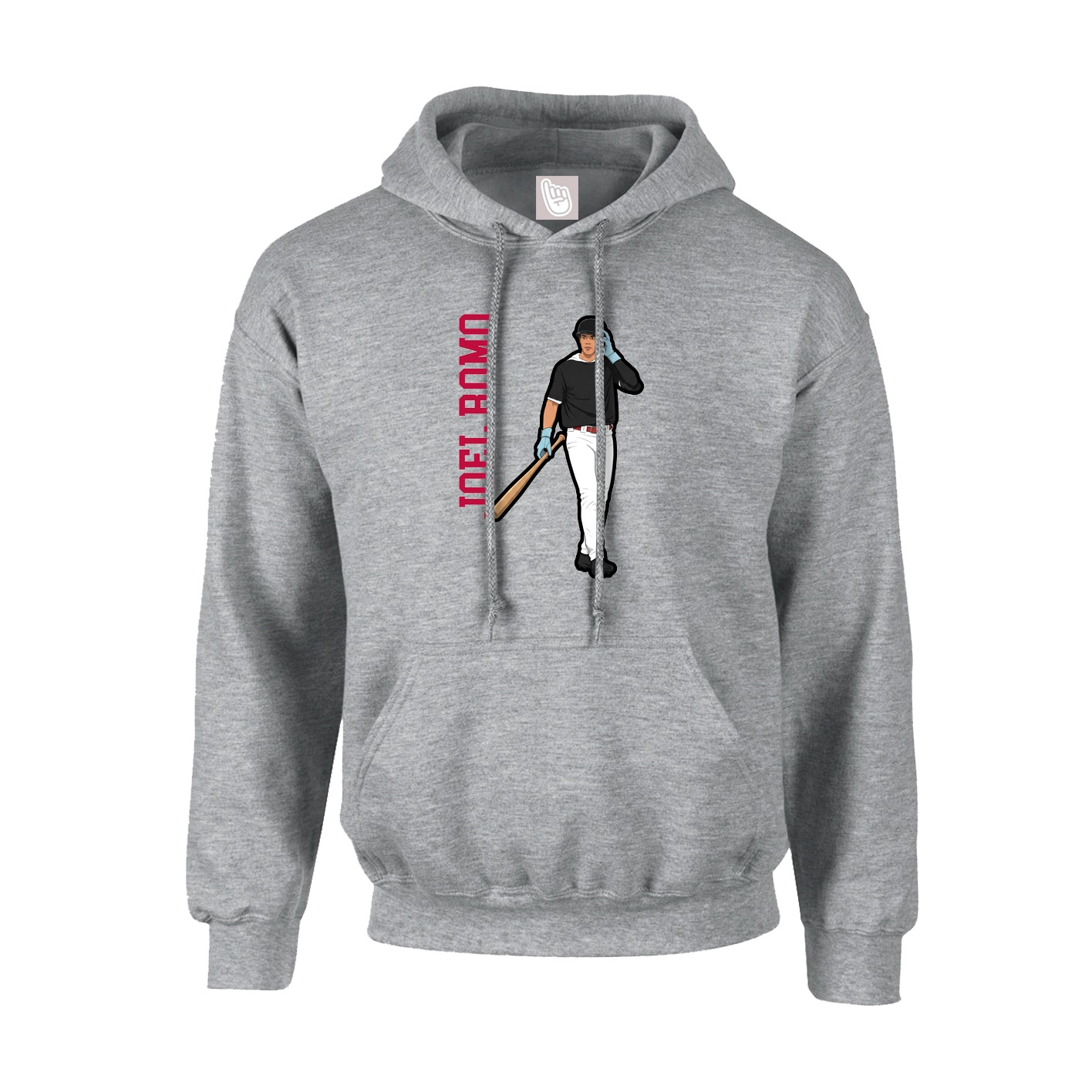 Youth Hoodie — Name Vertical in Grey