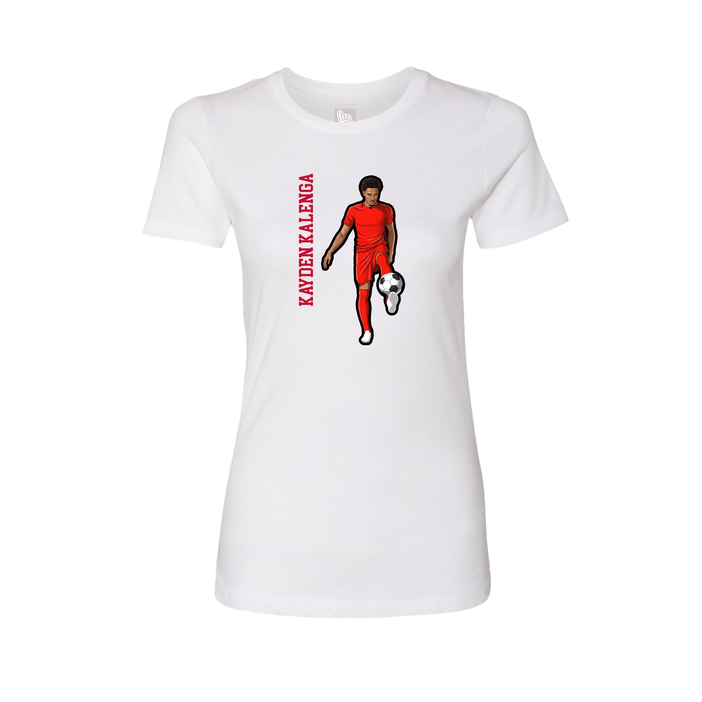 Fitted Women's Tee — Name Vertical in White