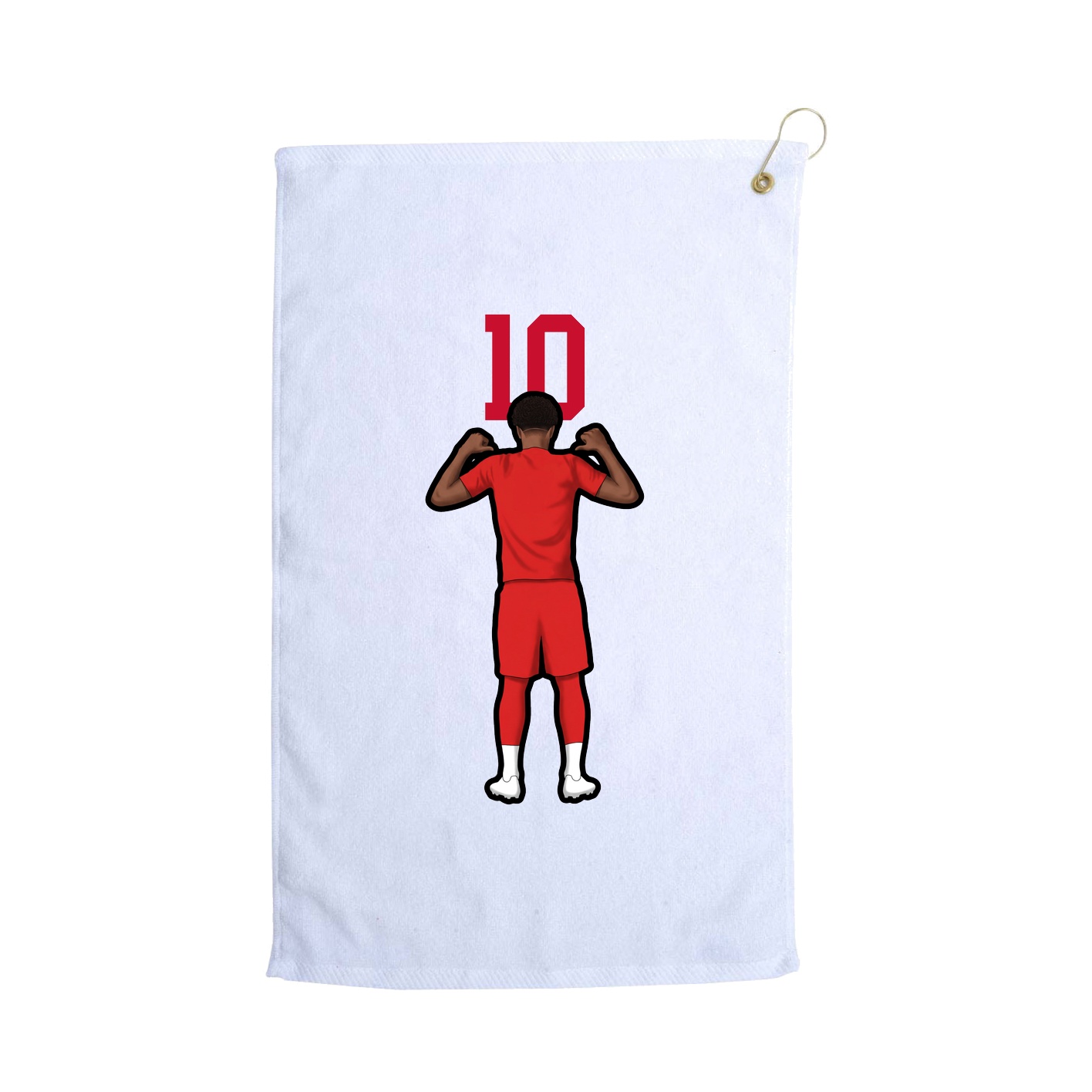 Golf Towel — Number Top in White