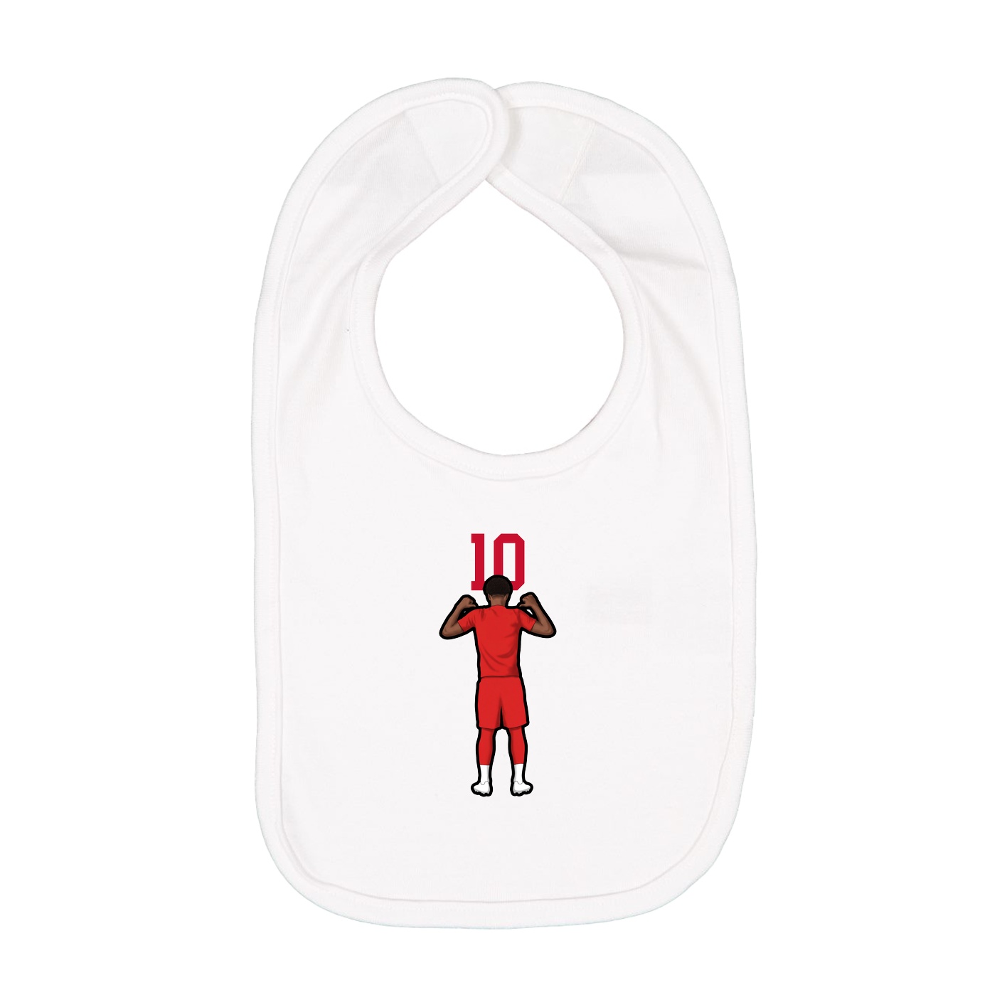 Infant Bib — Number Top in White