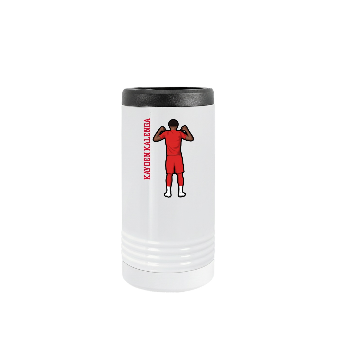 Slim Beverage Holder — Name Vertical in White