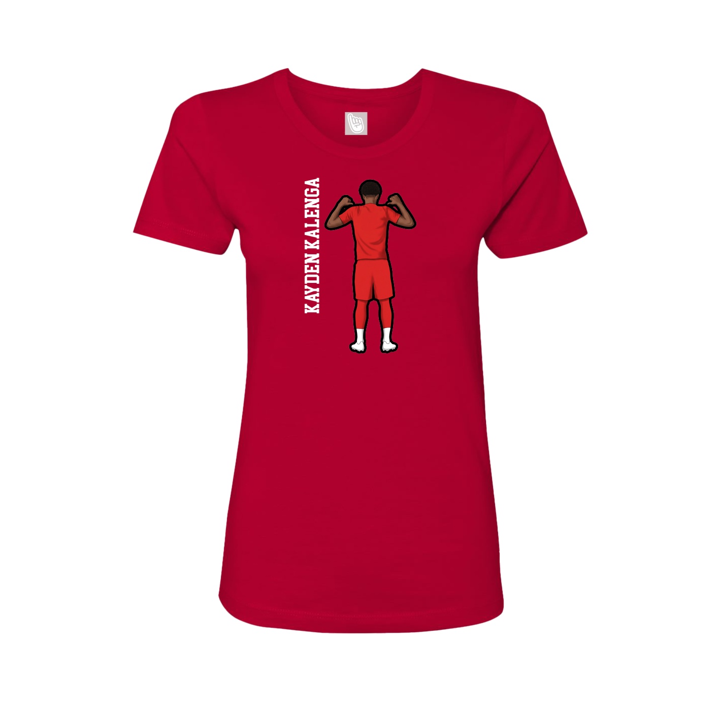 Fitted Women's Tee — Name Vertical in Red
