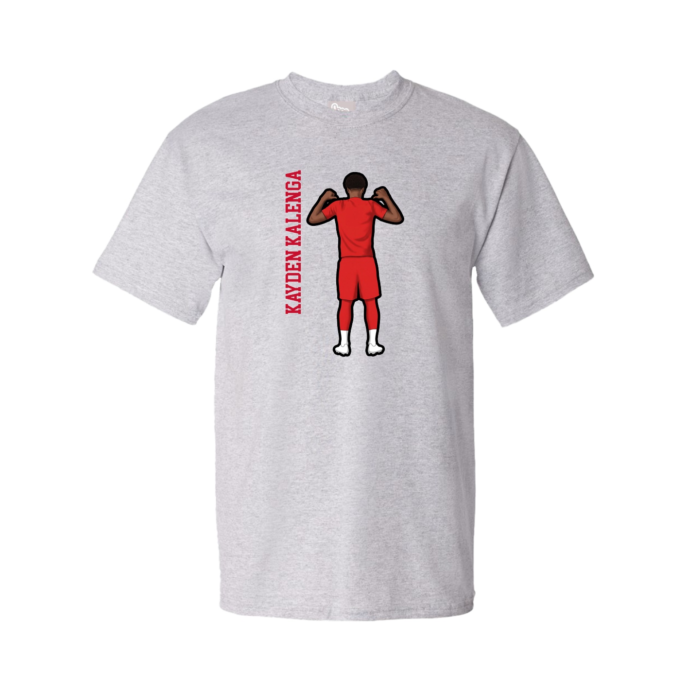 Youth Tee — Name Vertical in Grey
