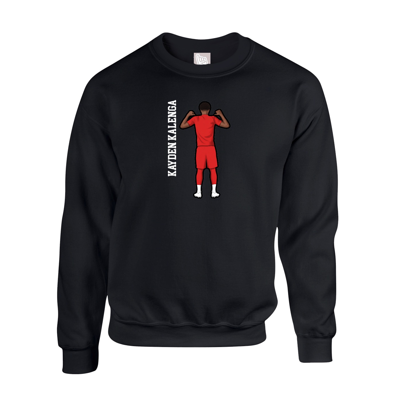 Fleece Crew — Name Vertical in Black