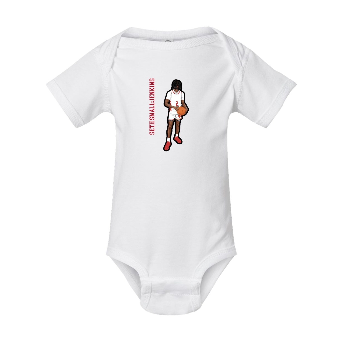 Baby Onesie — Name Vertical in White